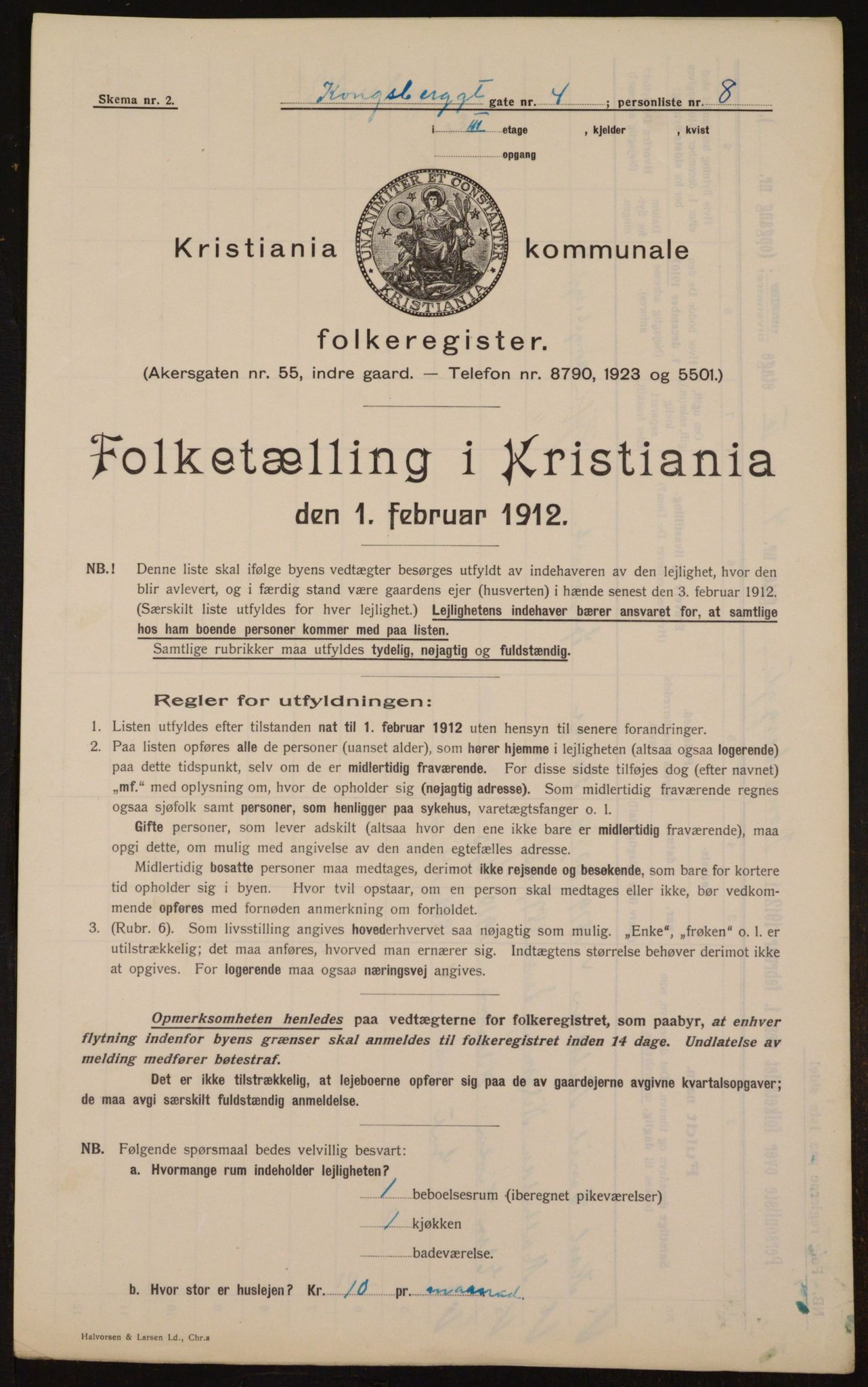 OBA, Kommunal folketelling 1.2.1912 for Kristiania, 1912, s. 52943