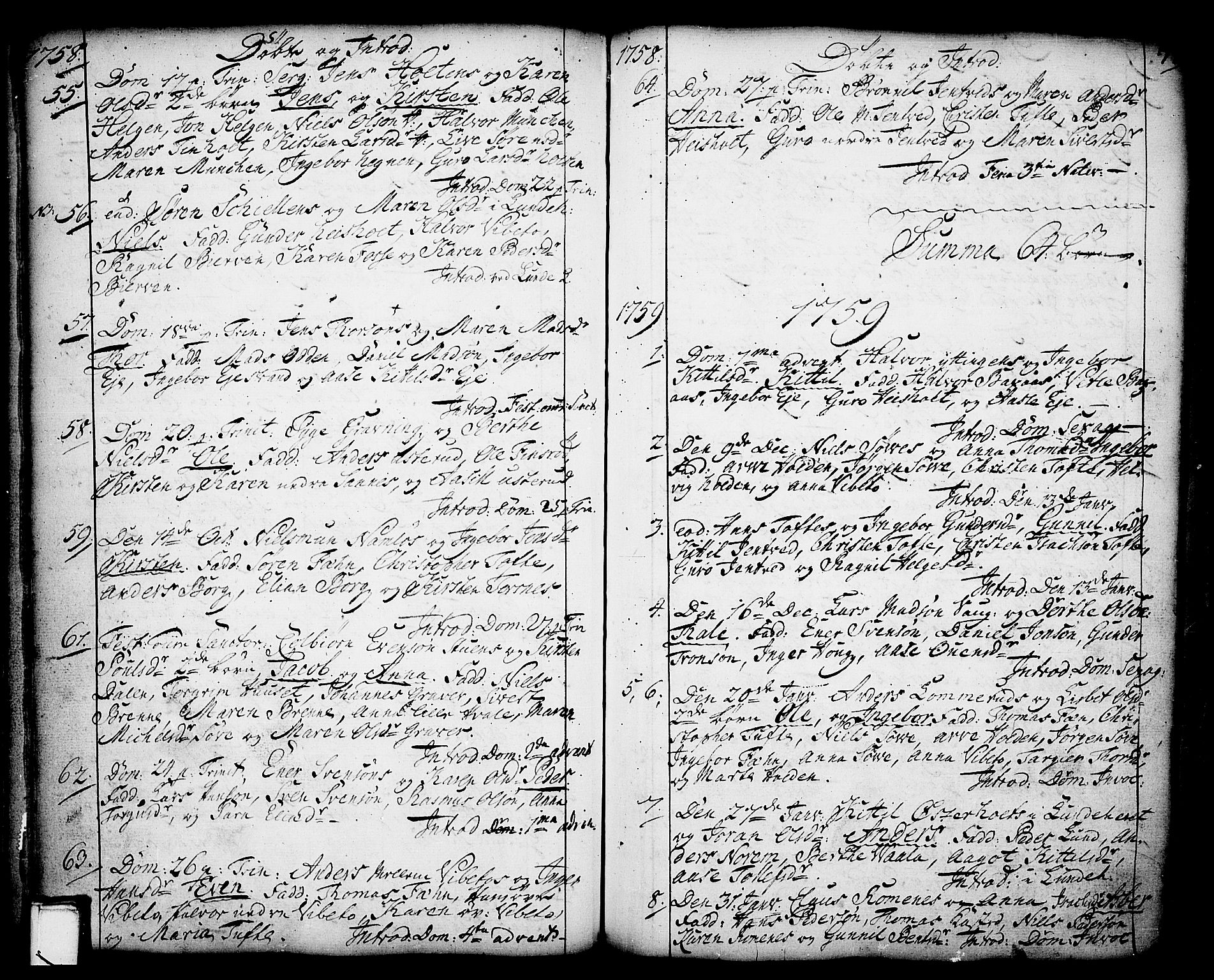Holla kirkebøker, AV/SAKO-A-272/F/Fa/L0001: Ministerialbok nr. 1, 1717-1779, s. 77