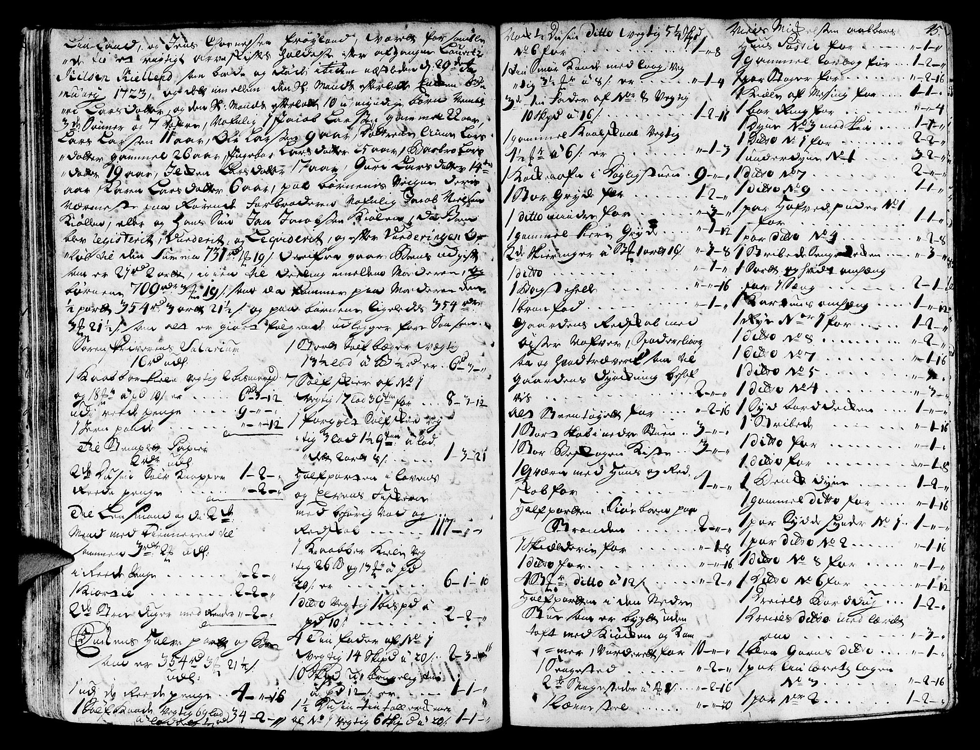 Jæren og Dalane sorenskriveri, SAST/A-100306/5/50BA/L0006B: SKIFTEPROTOKOLL, 1722-1739, s. 44b-45a