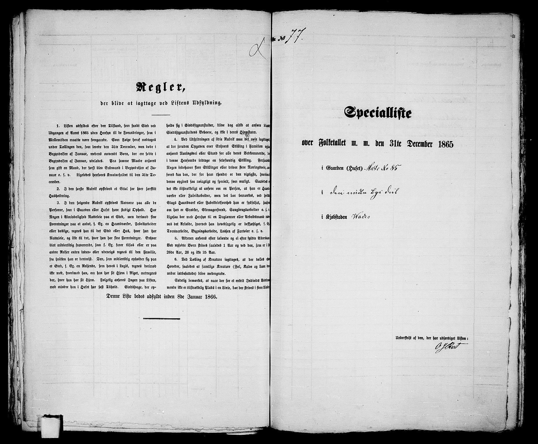 RA, Folketelling 1865 for 2003B Vadsø prestegjeld, Vadsø kjøpstad, 1865, s. 159