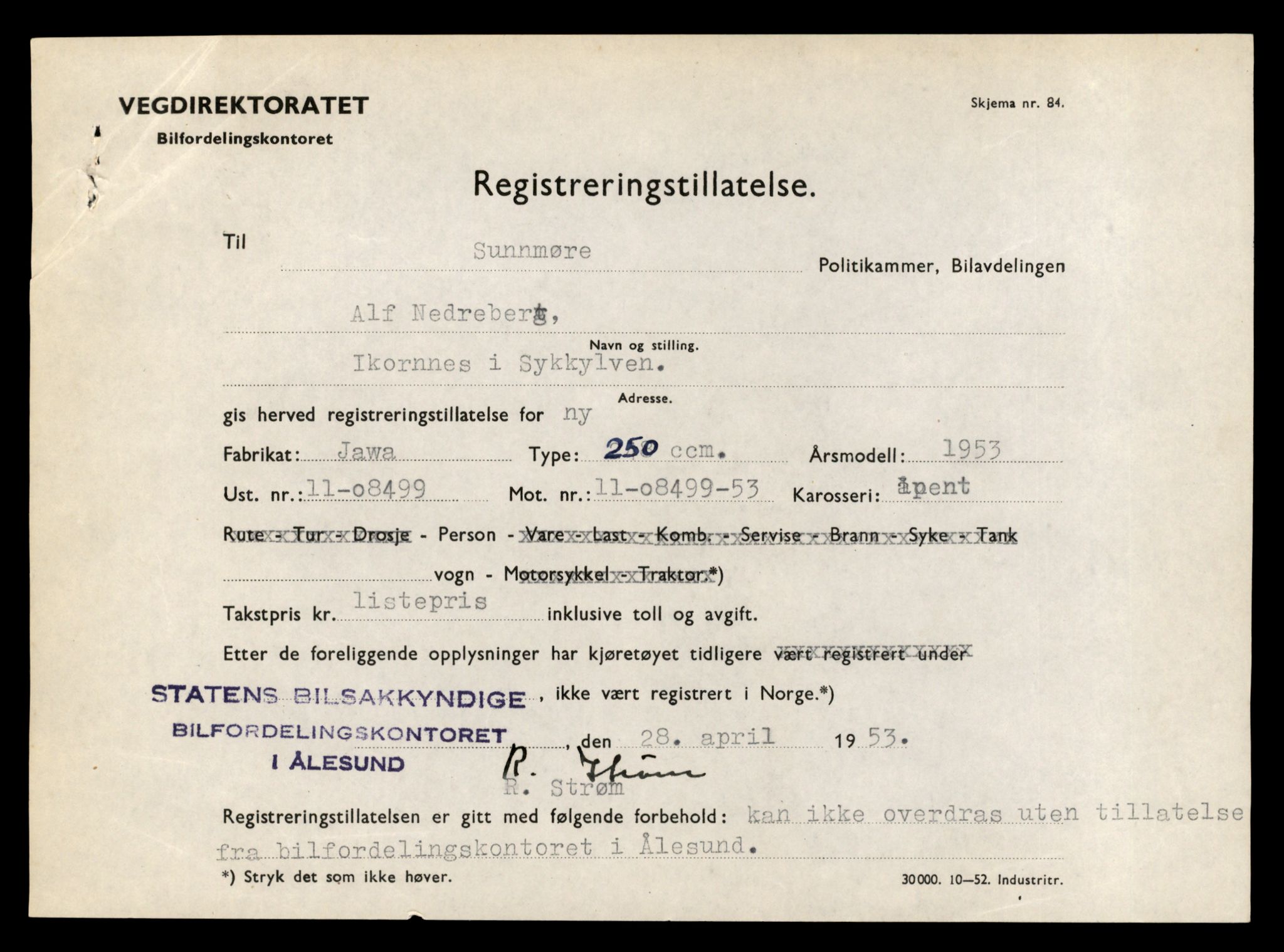 Møre og Romsdal vegkontor - Ålesund trafikkstasjon, AV/SAT-A-4099/F/Fe/L0031: Registreringskort for kjøretøy T 11800 - T 11996, 1927-1998, s. 2555