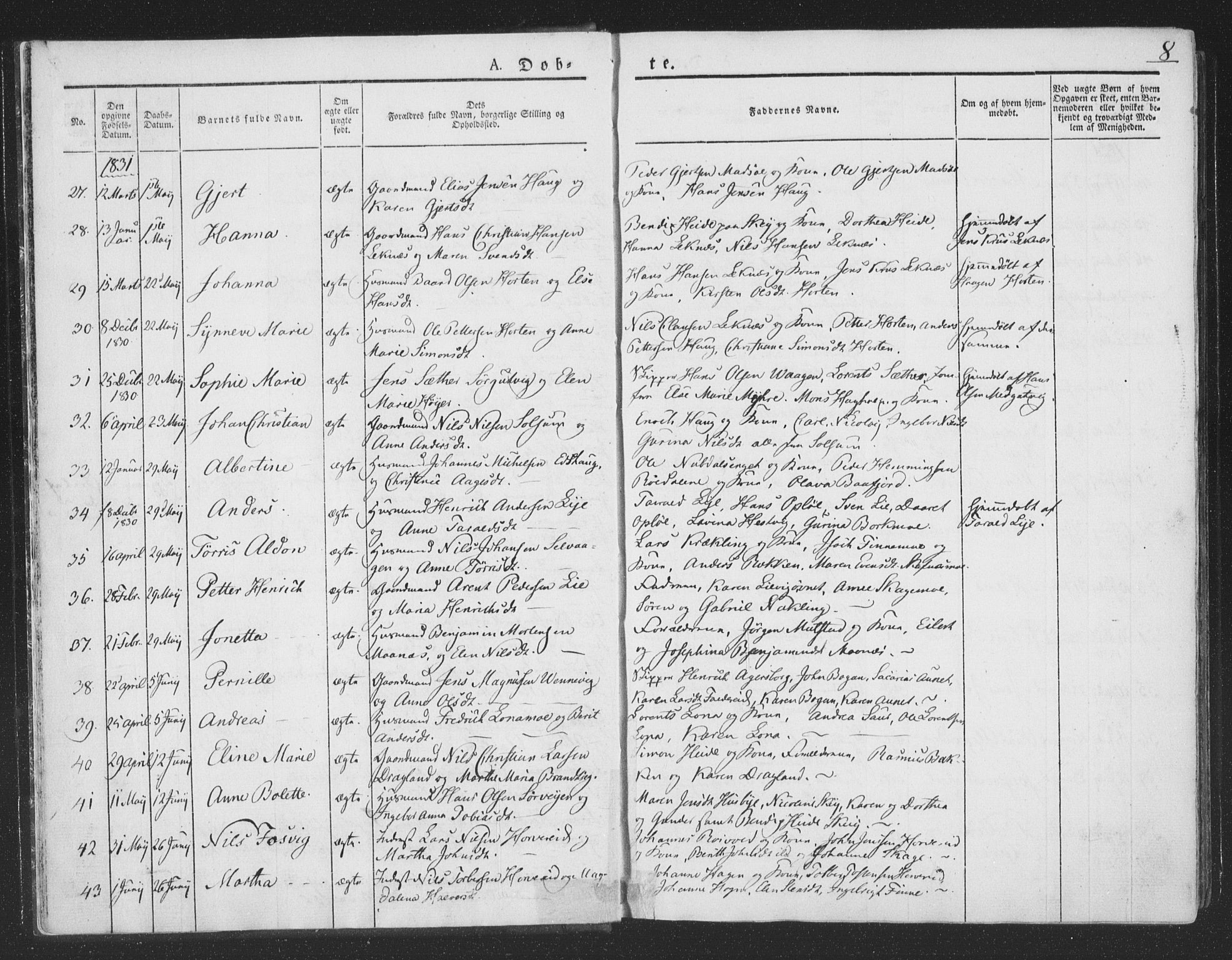 Ministerialprotokoller, klokkerbøker og fødselsregistre - Nord-Trøndelag, SAT/A-1458/780/L0639: Ministerialbok nr. 780A04, 1830-1844, s. 8