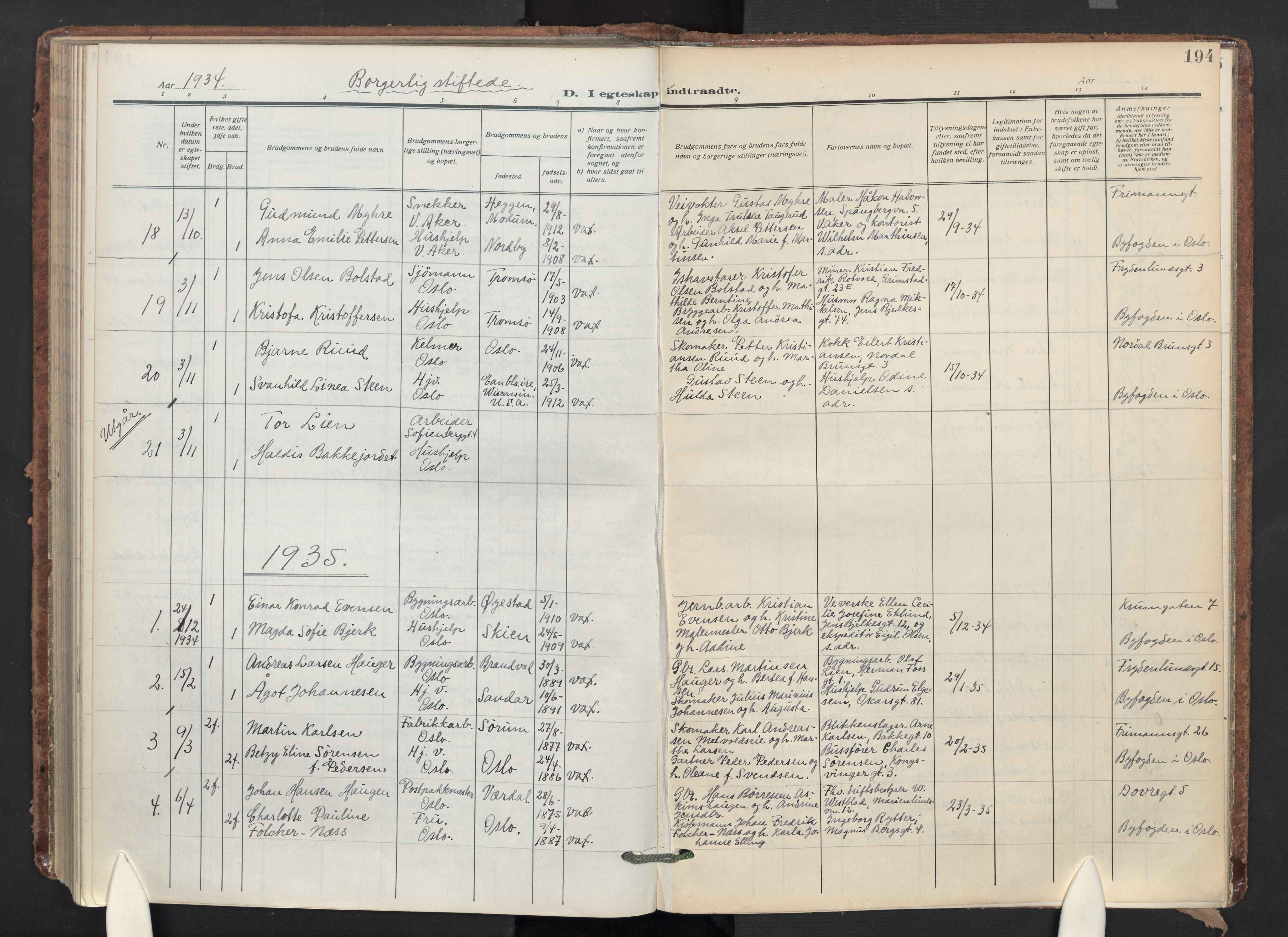 Markus prestekontor Kirkebøker, AV/SAO-A-10830/F/L0003: Ministerialbok nr. 3, 1917-1942, s. 194