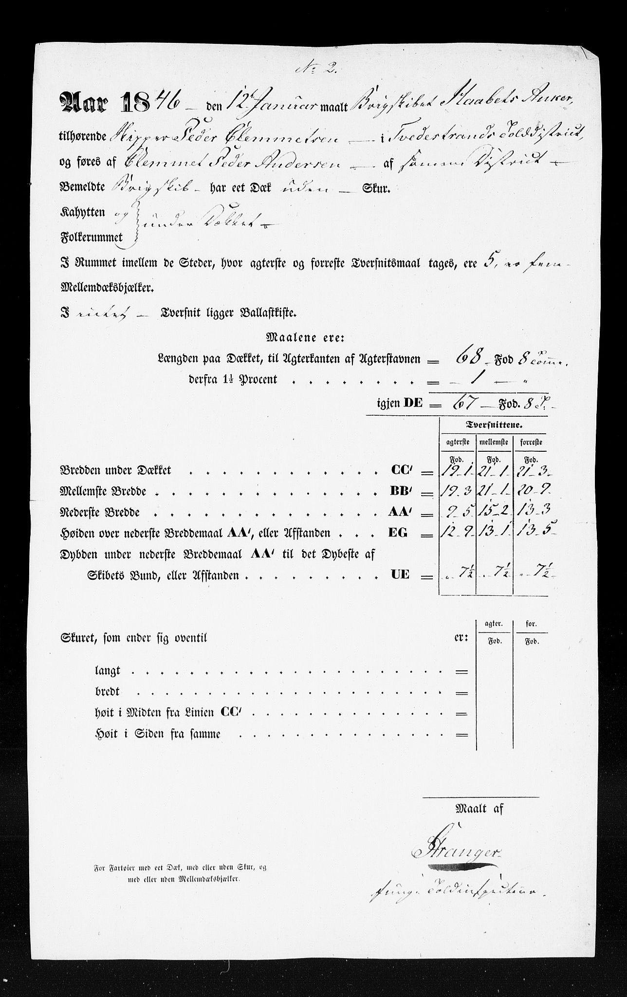 Tvedestrand tollsted, AV/SAK-1351-0011/H/Ha/L0143: Desisjoner mv., 1804-1947, s. 432