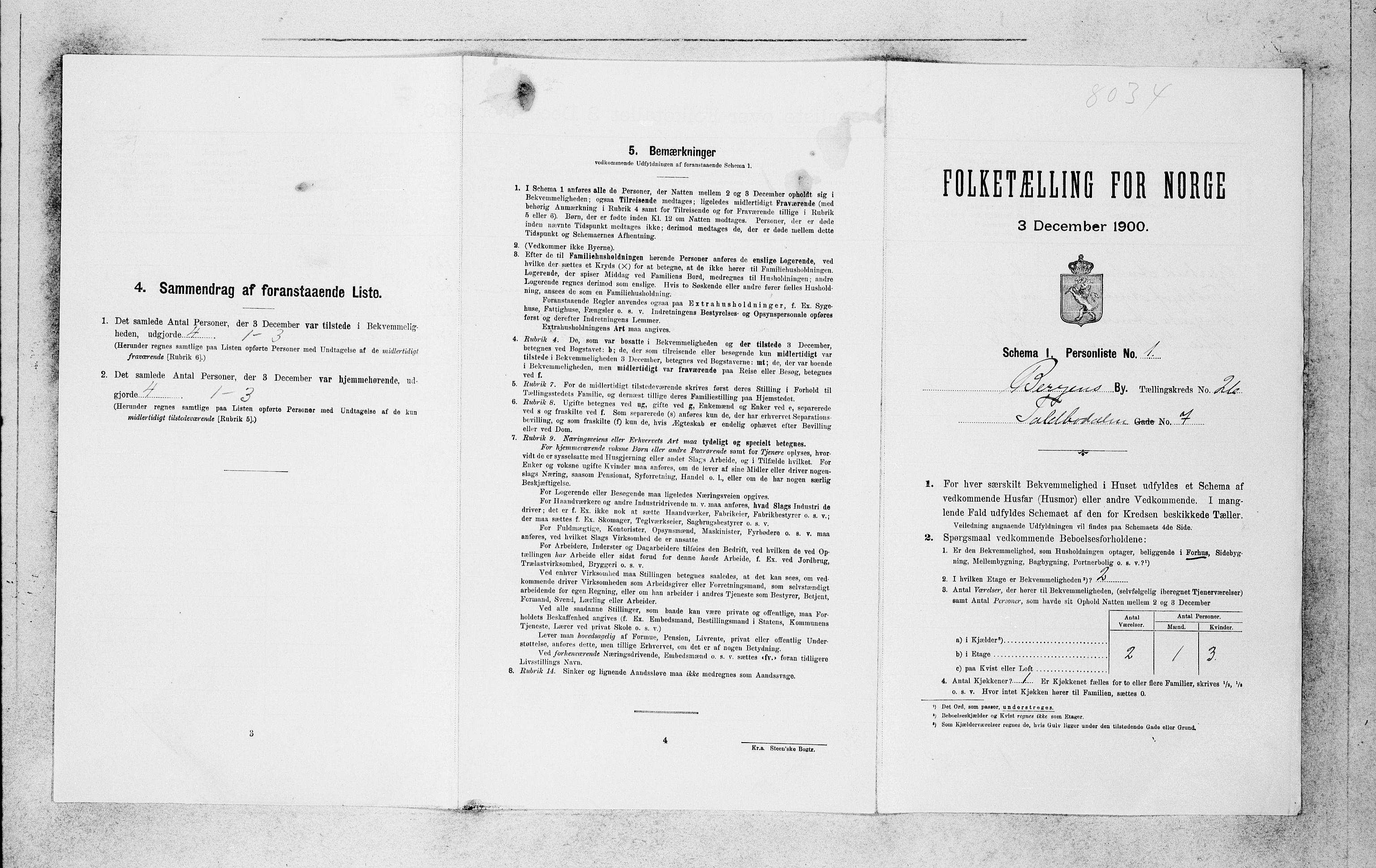 SAB, Folketelling 1900 for 1301 Bergen kjøpstad, 1900, s. 5412