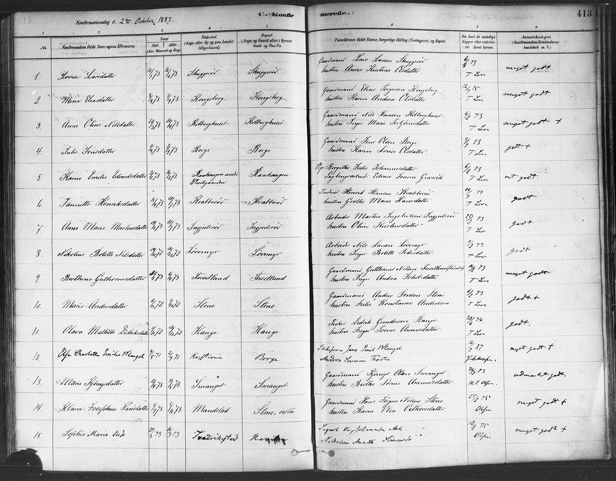 Onsøy prestekontor Kirkebøker, AV/SAO-A-10914/F/Fa/L0005: Ministerialbok nr. I 5, 1878-1898, s. 413
