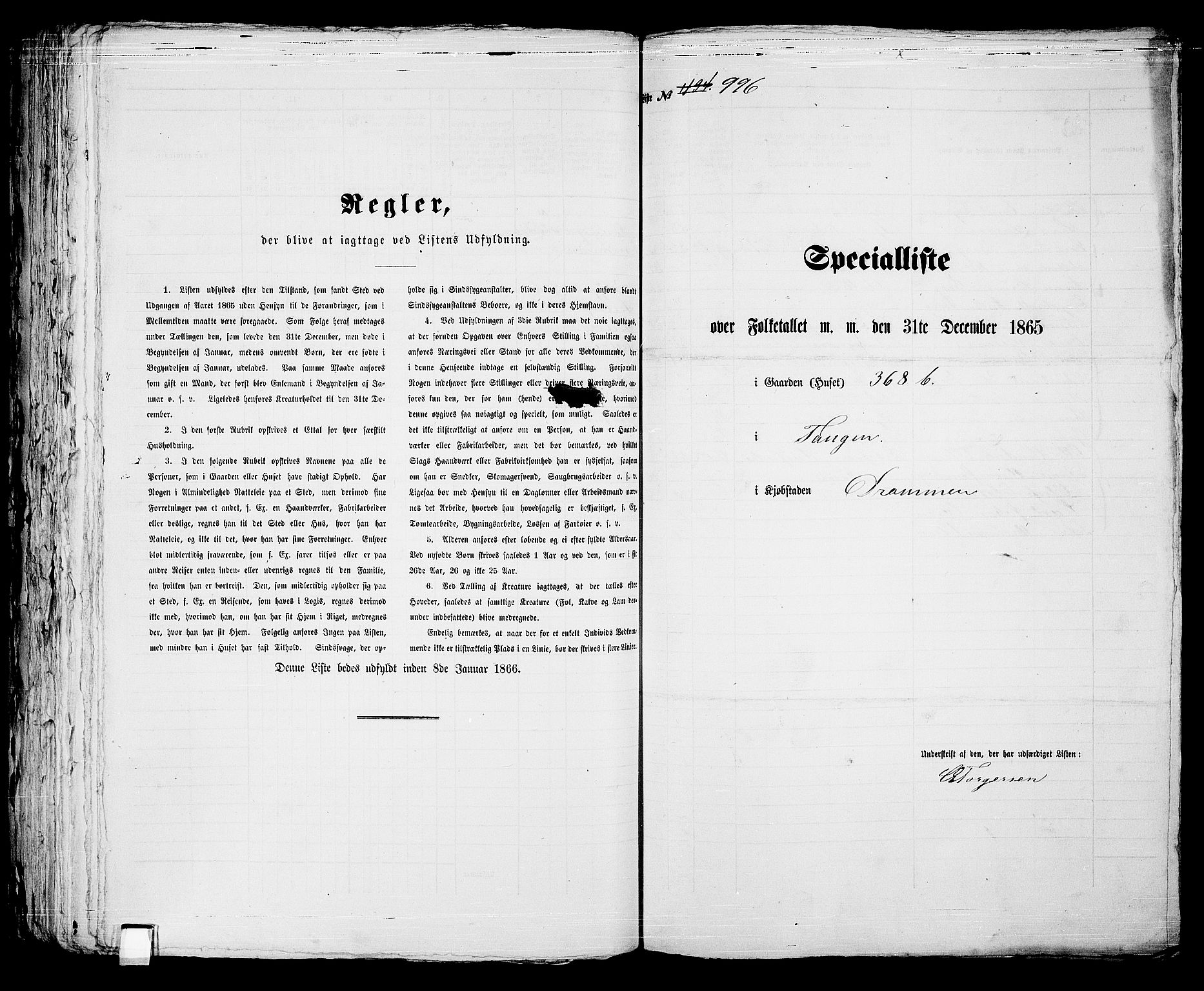 RA, Folketelling 1865 for 0602bP Strømsø prestegjeld i Drammen kjøpstad, 1865, s. 813