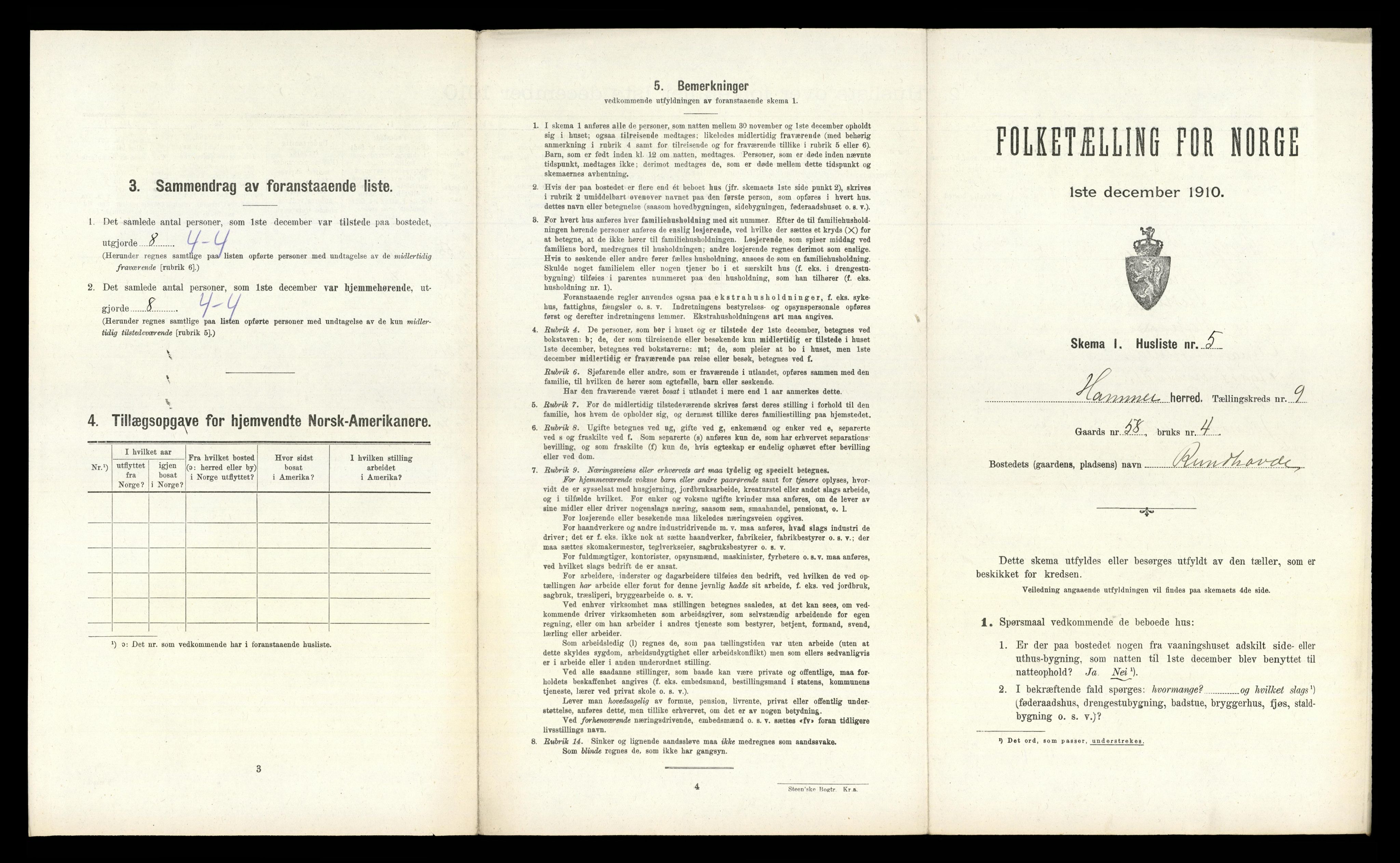 RA, Folketelling 1910 for 1254 Hamre herred, 1910, s. 660