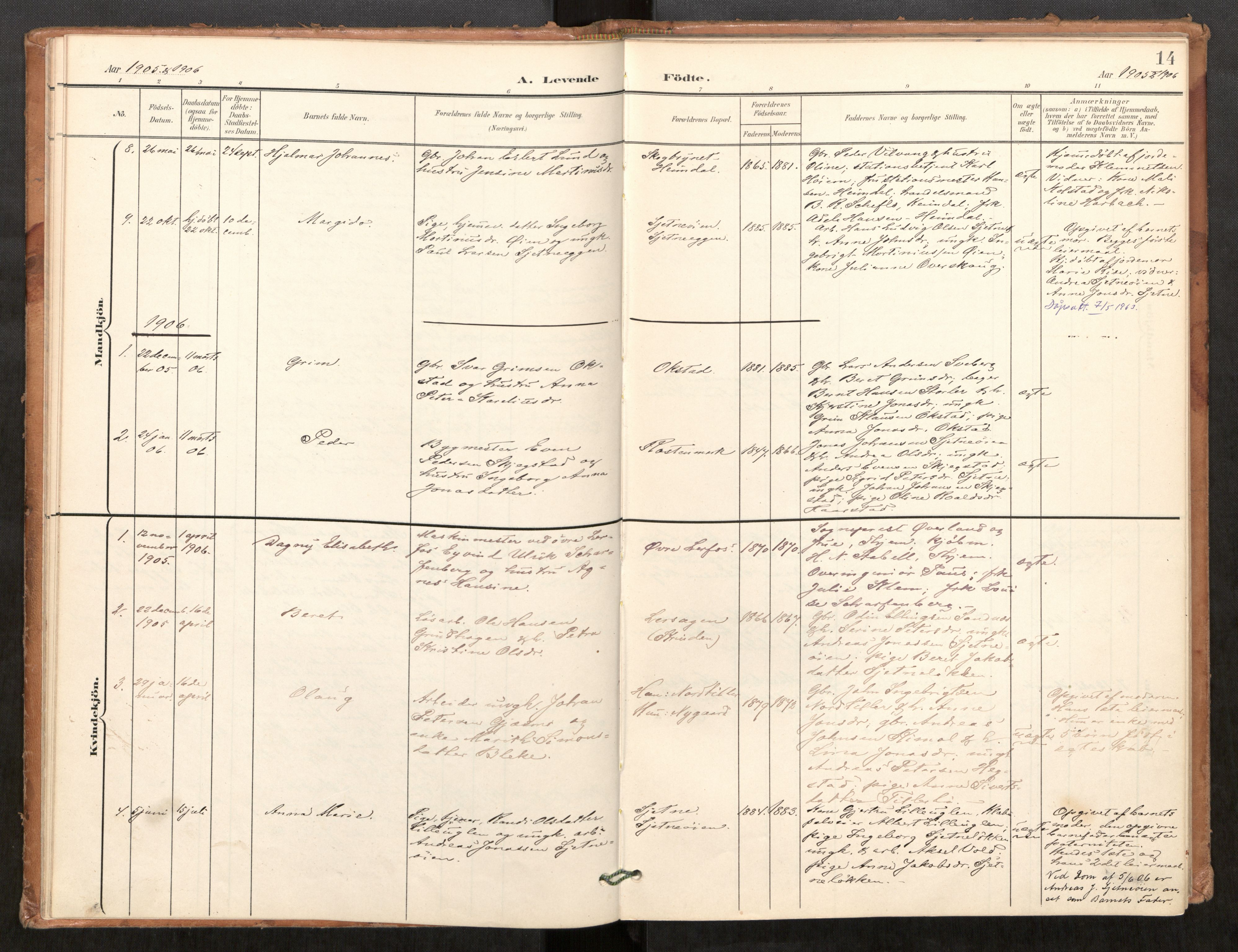 Klæbu sokneprestkontor, SAT/A-1112: Ministerialbok nr. 2, 1900-1916, s. 14