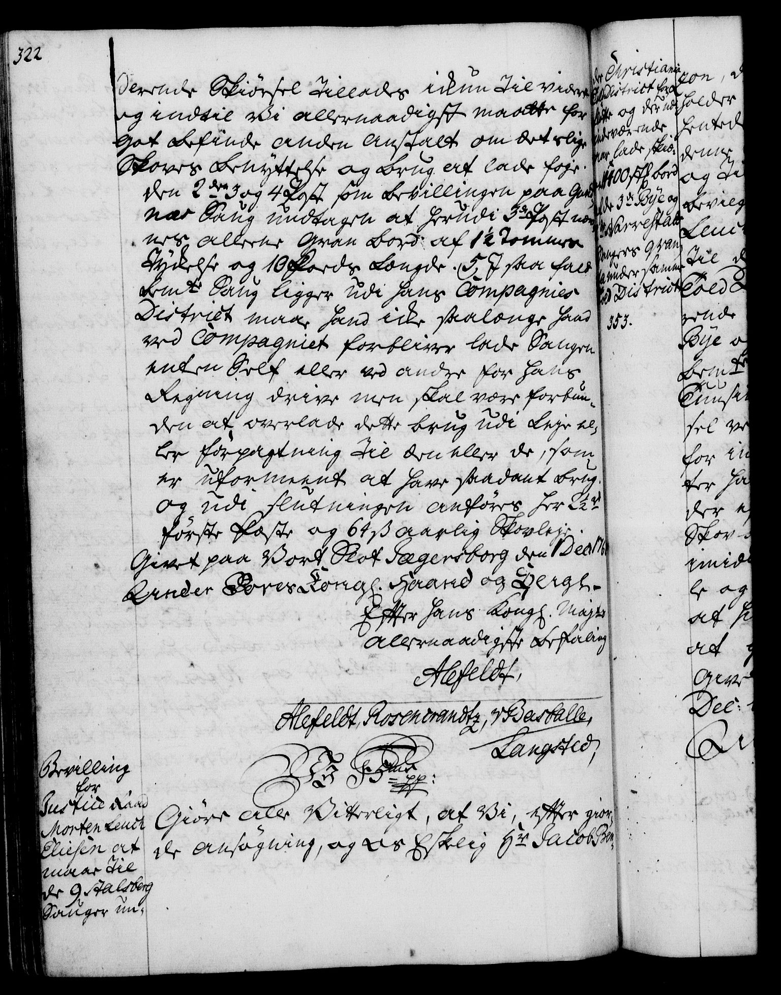 Rentekammeret, Kammerkanselliet, AV/RA-EA-3111/G/Gg/Gga/L0007: Norsk ekspedisjonsprotokoll med register (merket RK 53.7), 1759-1768, s. 322