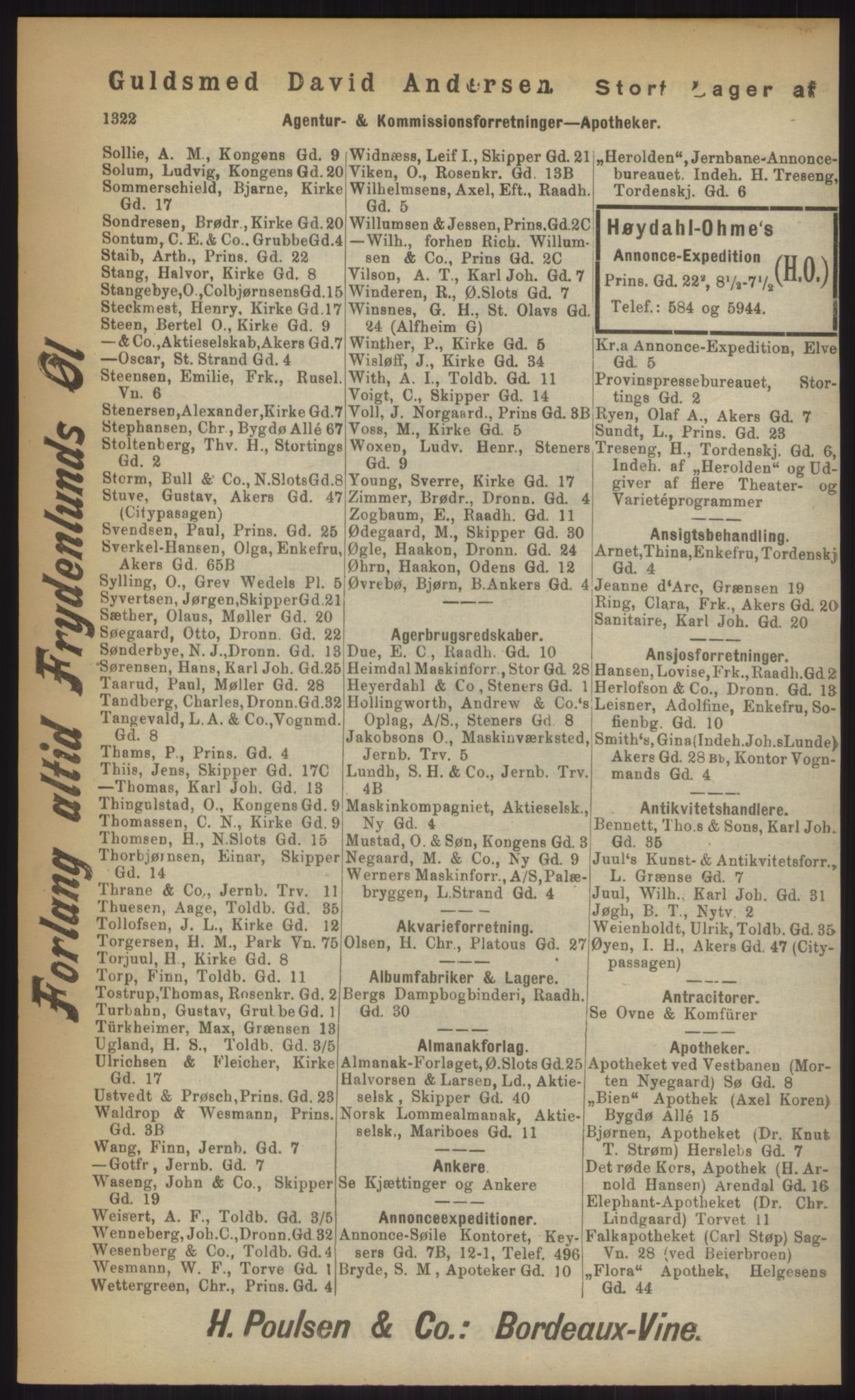 Kristiania/Oslo adressebok, PUBL/-, 1903, s. 1322