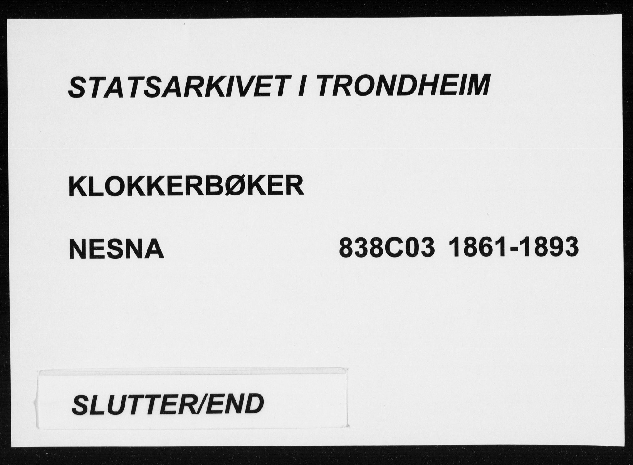 Ministerialprotokoller, klokkerbøker og fødselsregistre - Nordland, AV/SAT-A-1459/838/L0556: Klokkerbok nr. 838C03, 1861-1893