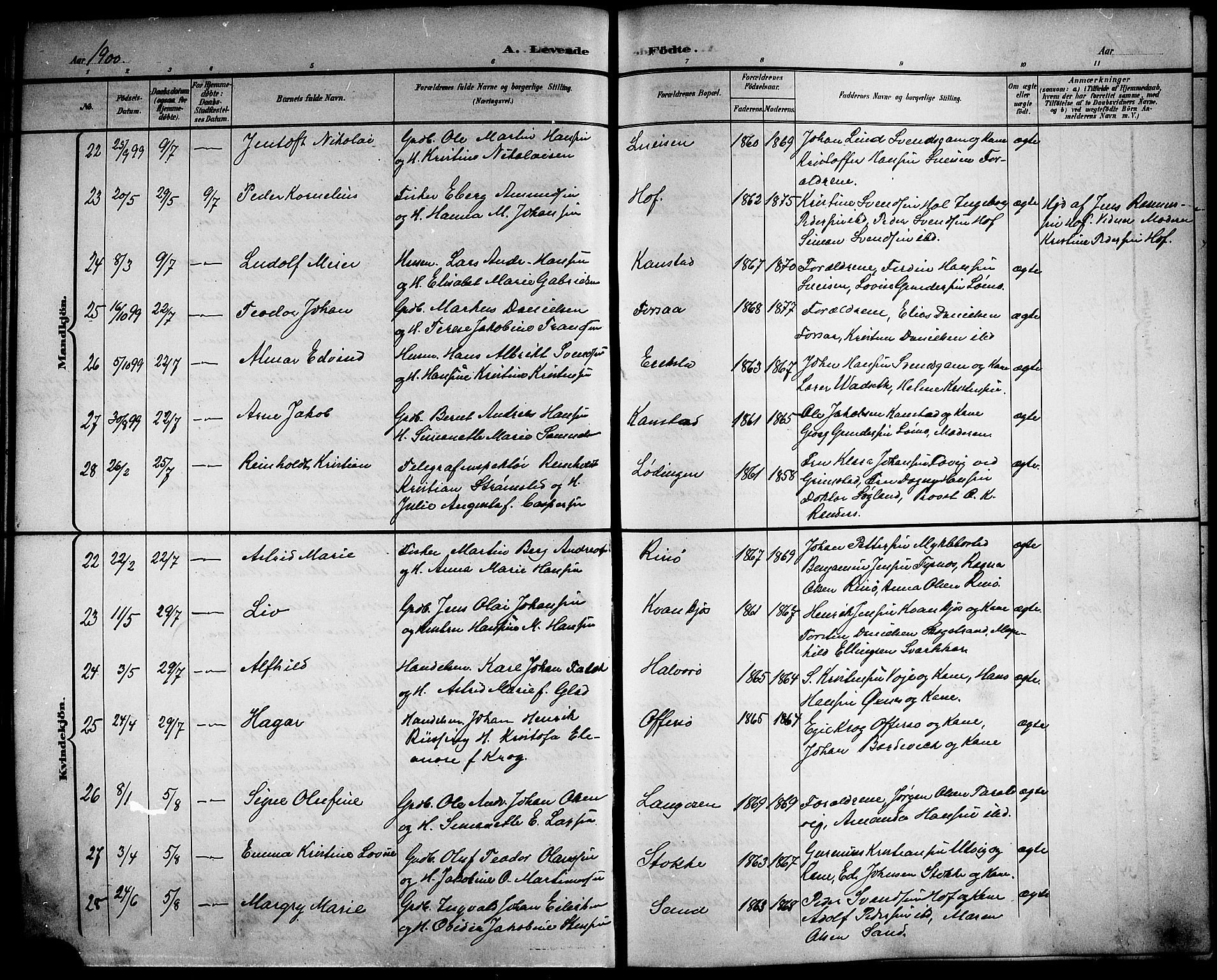 Ministerialprotokoller, klokkerbøker og fødselsregistre - Nordland, AV/SAT-A-1459/872/L1048: Klokkerbok nr. 872C04, 1898-1919