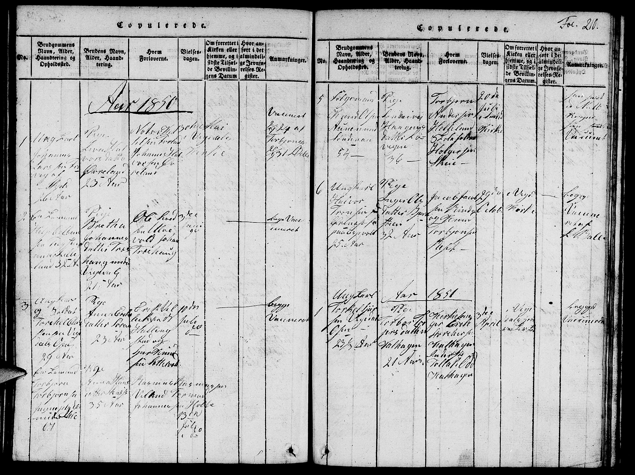 Vikedal sokneprestkontor, AV/SAST-A-101840/01/V: Klokkerbok nr. B 1, 1816-1853, s. 210