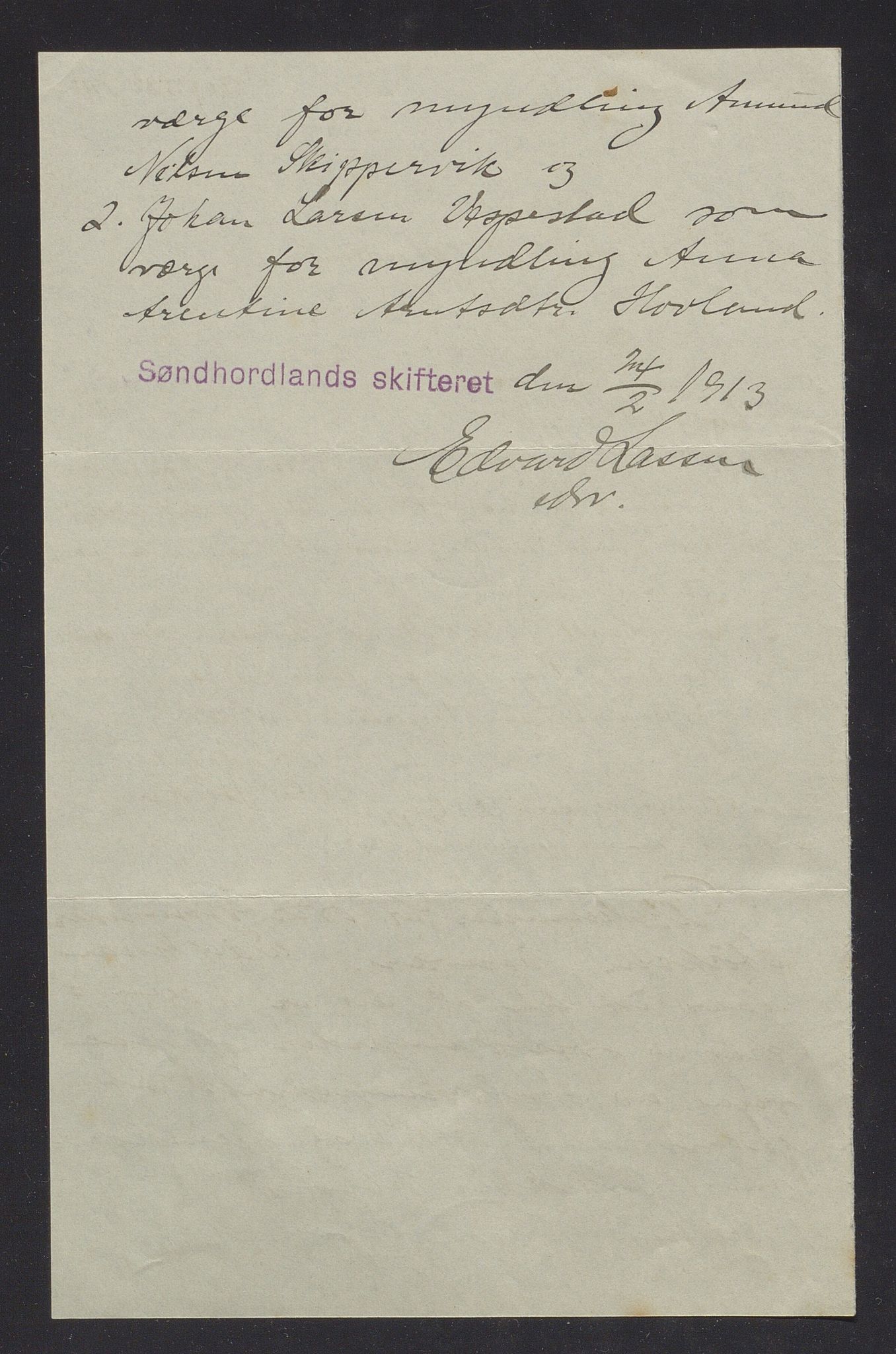 Finnaas kommune. Overformynderiet, IKAH/1218a-812/R/Ra/Raa/L0008/0006: Årlege rekneskap m/vedlegg / Årlege rekneskap m/vedlegg, 1912