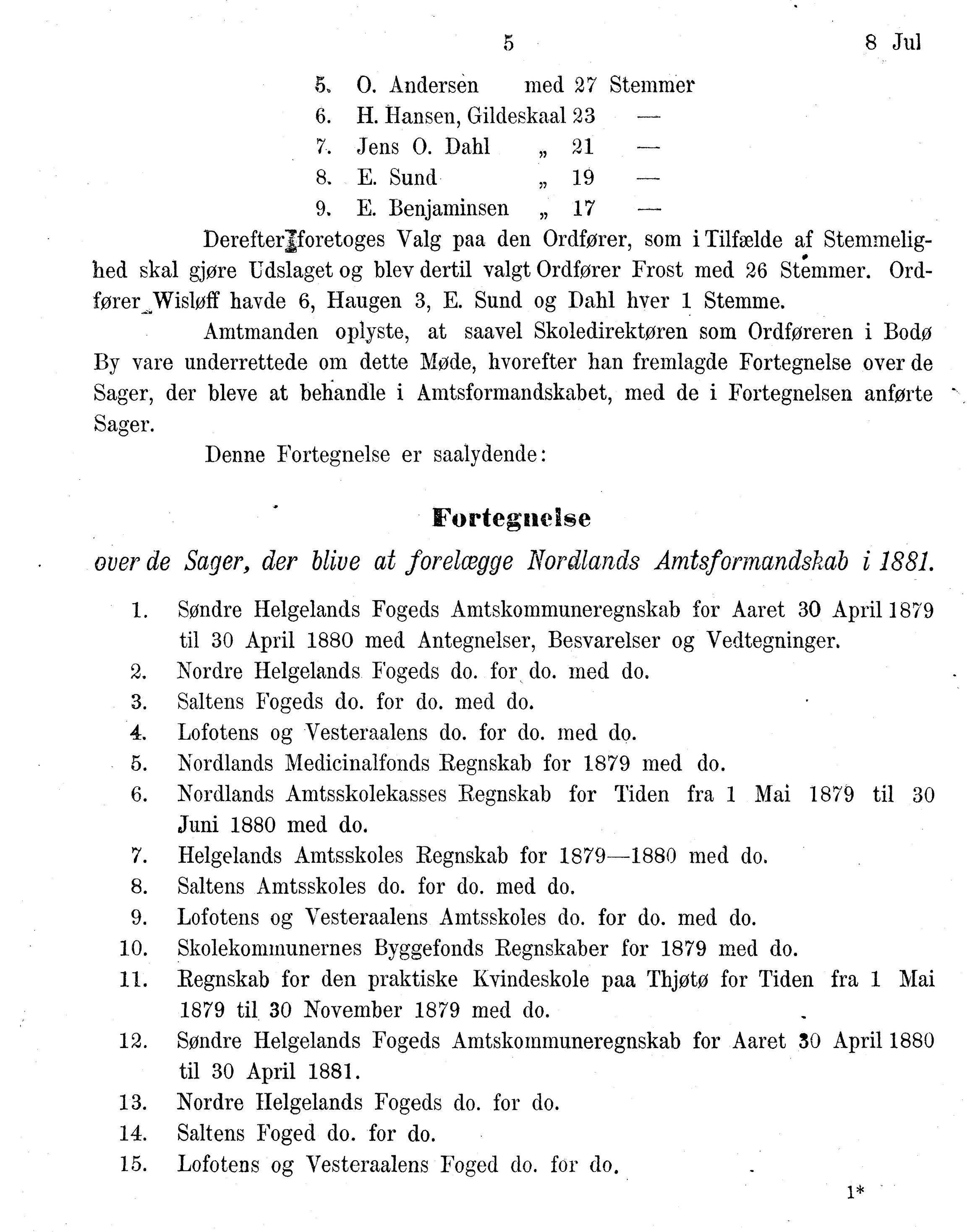 Nordland Fylkeskommune. Fylkestinget, AIN/NFK-17/176/A/Ac/L0014: Fylkestingsforhandlinger 1881-1885, 1881-1885