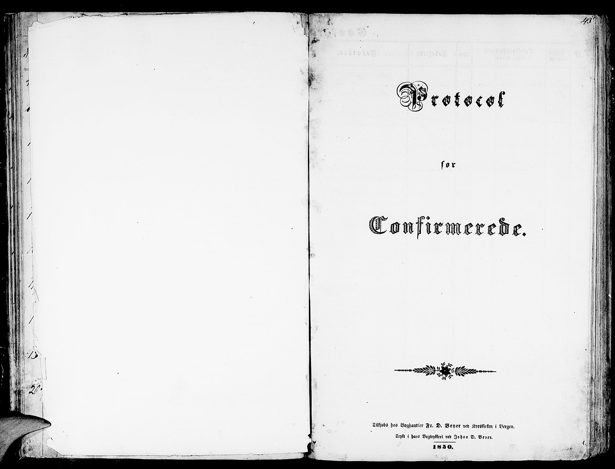 Gaular sokneprestembete, SAB/A-80001/H/Hab: Klokkerbok nr. A 1, 1853-1864, s. 43