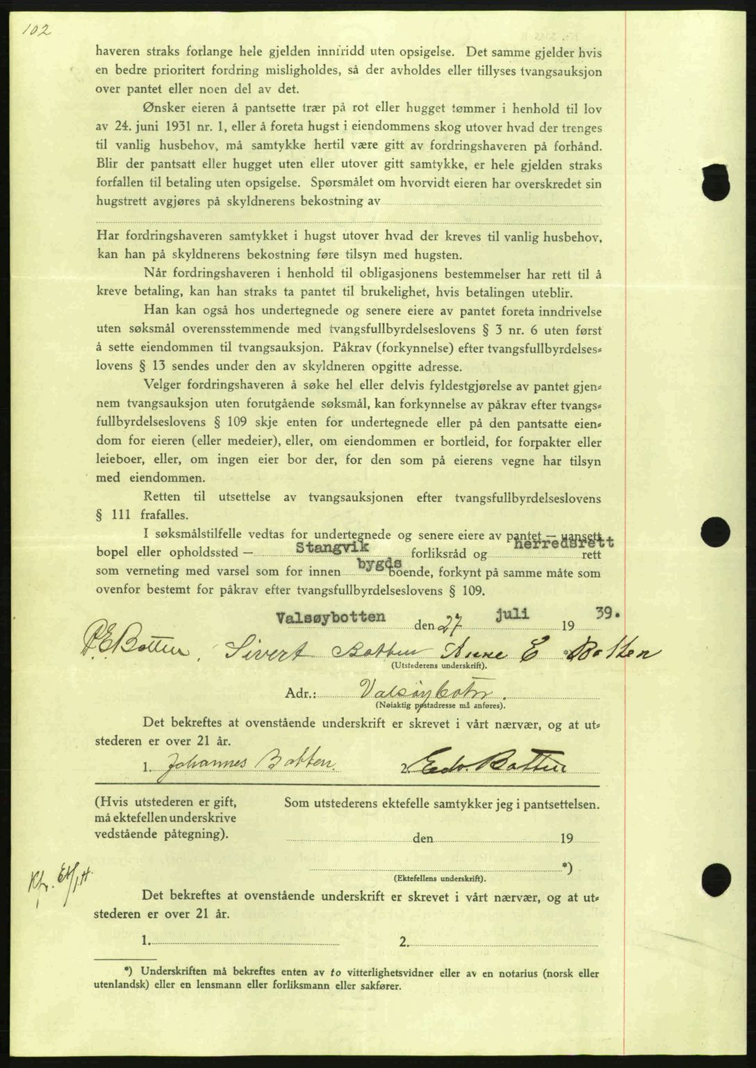 Nordmøre sorenskriveri, AV/SAT-A-4132/1/2/2Ca: Pantebok nr. B86, 1939-1940, Dagboknr: 2777/1939