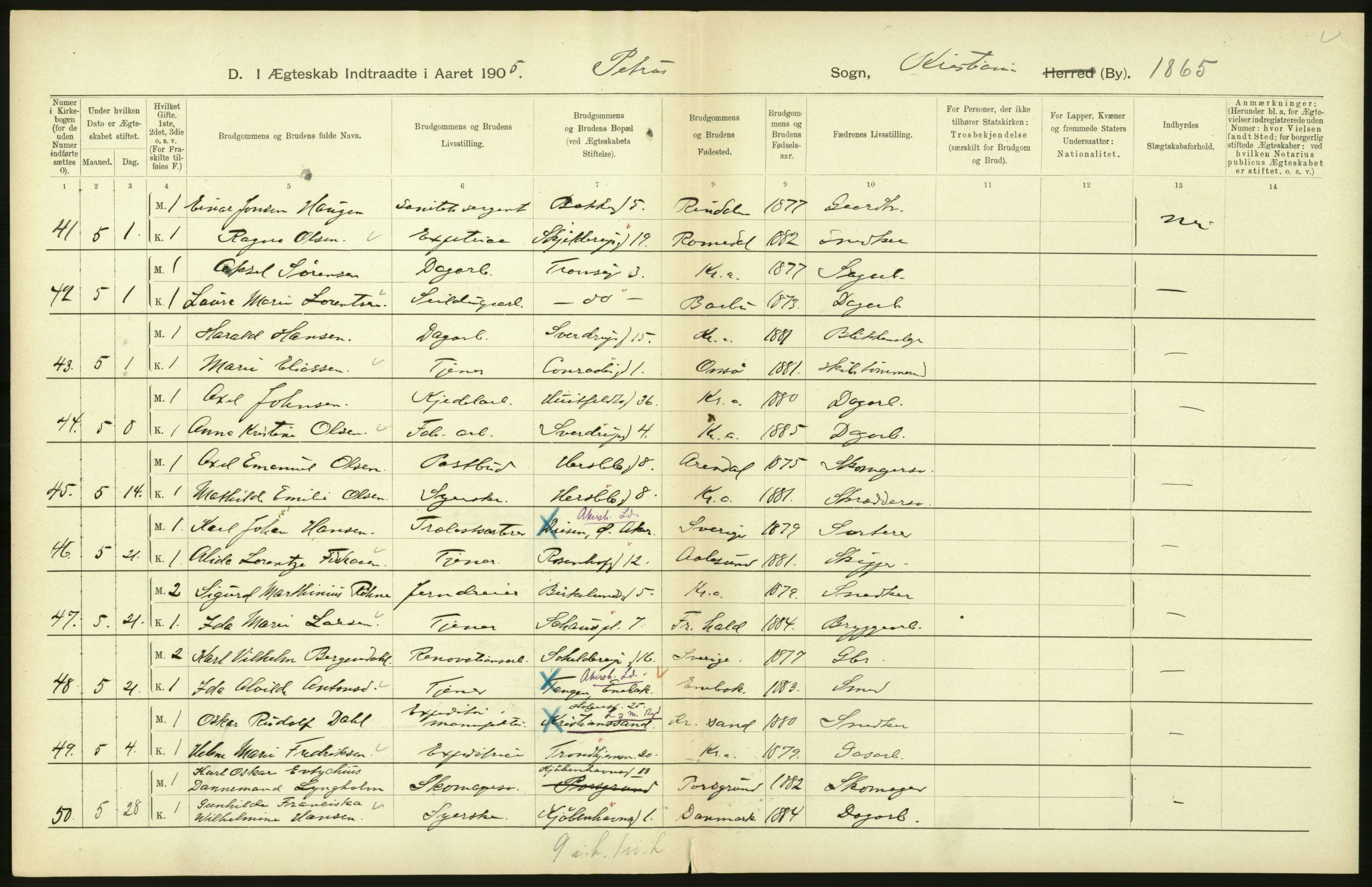 Statistisk sentralbyrå, Sosiodemografiske emner, Befolkning, AV/RA-S-2228/D/Df/Dfa/Dfaa/L0004: Kristiania: Gifte, døde, 1903, s. 626