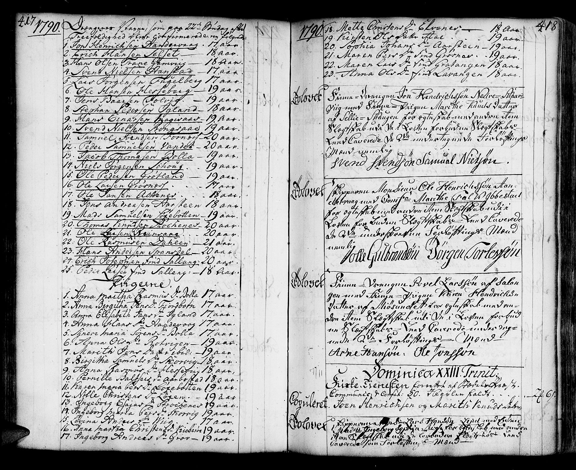 Ibestad sokneprestembete, AV/SATØ-S-0077/H/Ha/Haa/L0003kirke: Ministerialbok nr. 3, 1776-1801, s. 417-418