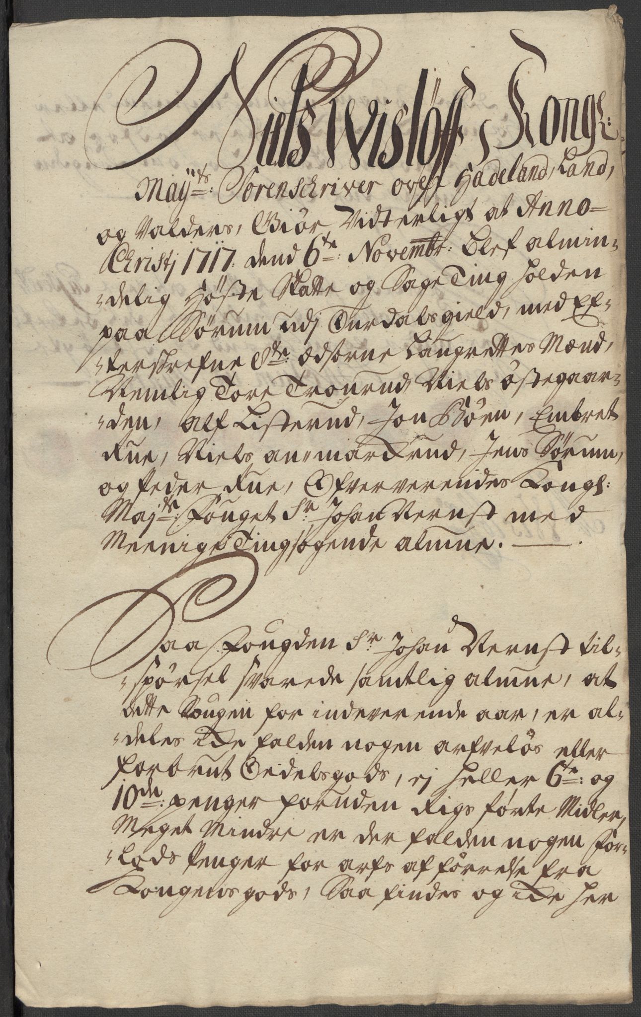 Rentekammeret inntil 1814, Reviderte regnskaper, Fogderegnskap, AV/RA-EA-4092/R18/L1318: Fogderegnskap Hadeland, Toten og Valdres, 1717, s. 15