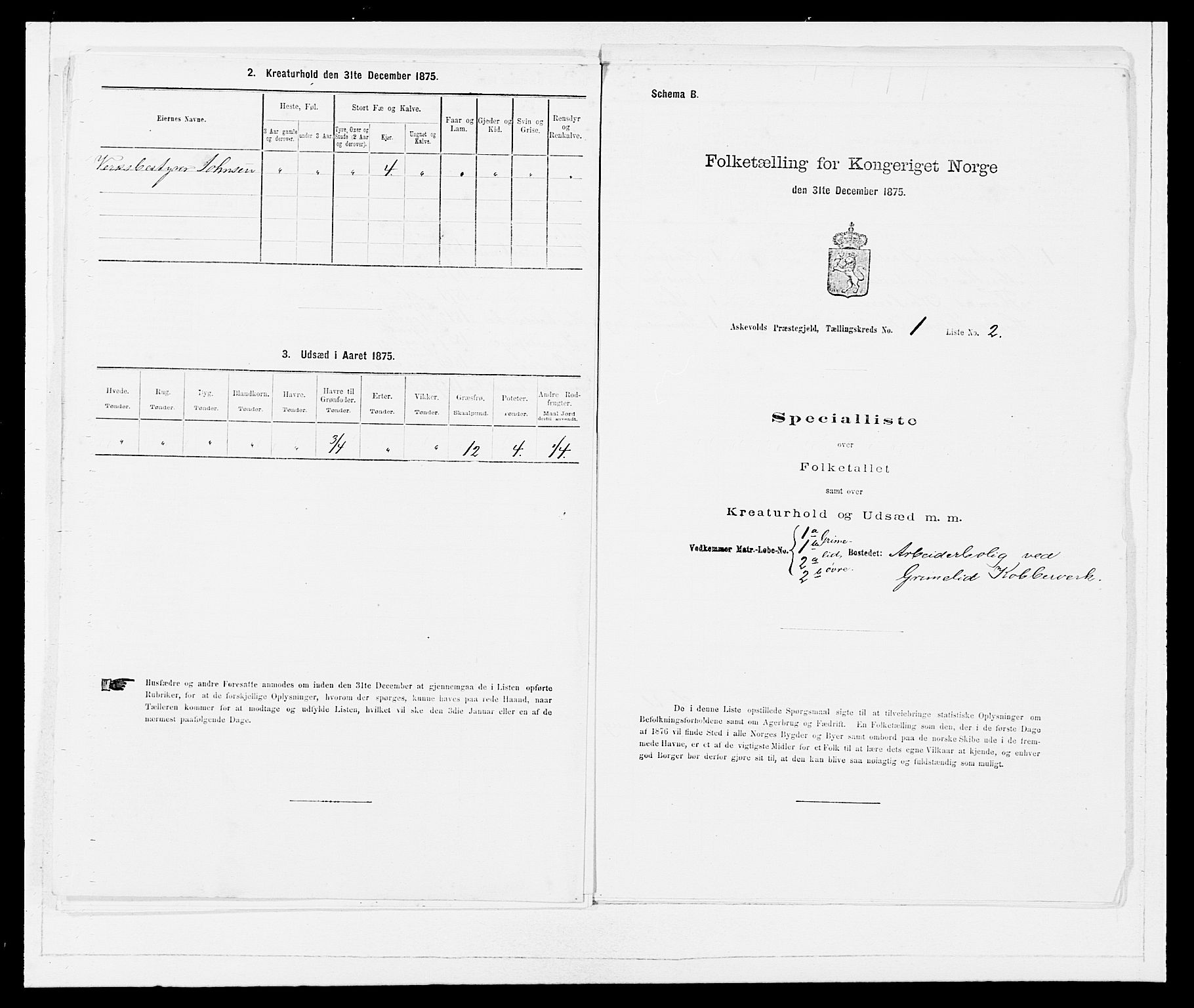 SAB, Folketelling 1875 for 1428P Askvoll prestegjeld, 1875, s. 51