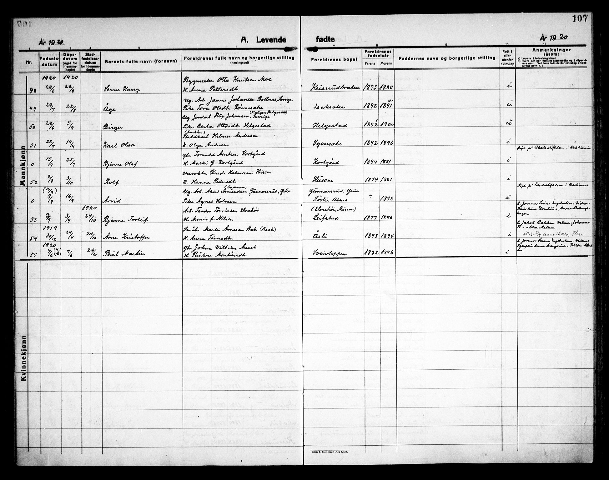 Åsnes prestekontor, AV/SAH-PREST-042/H/Ha/Haa/L0000C: Ministerialbok nr. 0A, 1890-1929, s. 107