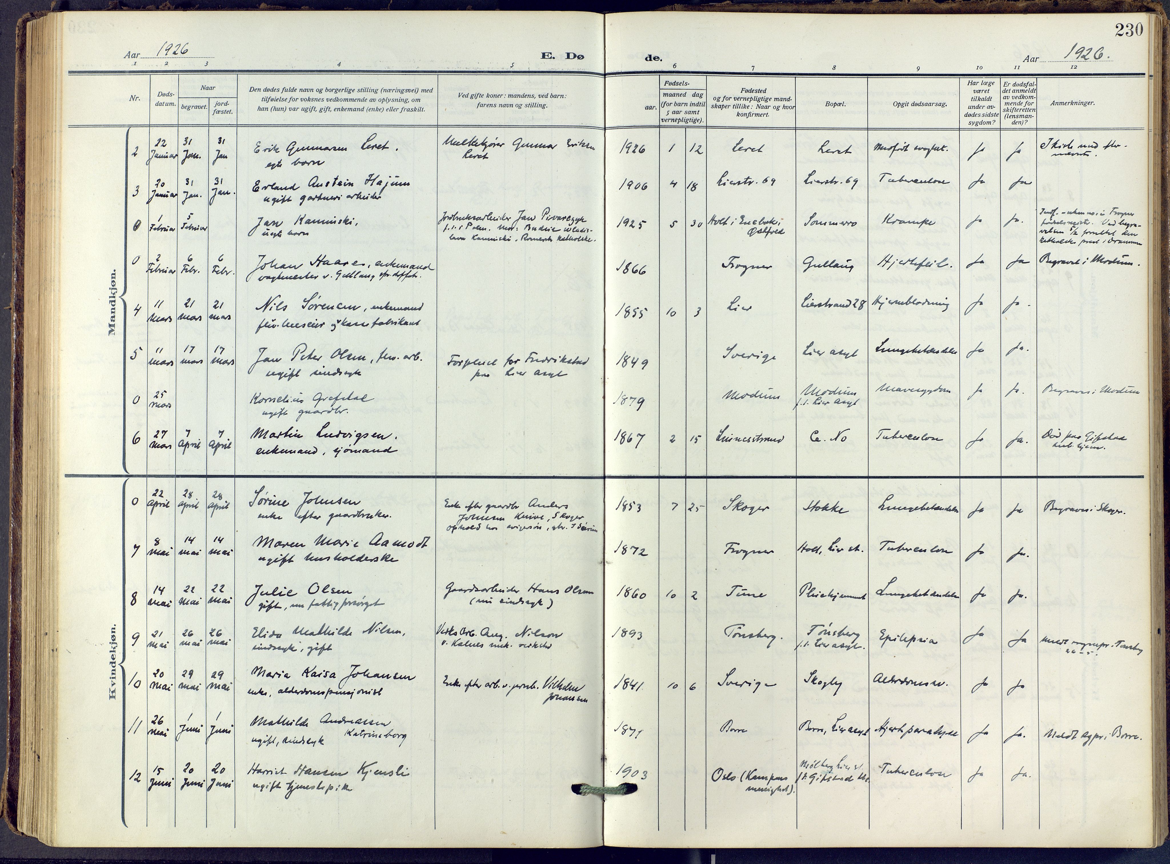 Lier kirkebøker, SAKO/A-230/F/Fa/L0019: Ministerialbok nr. I 19, 1918-1928, s. 230
