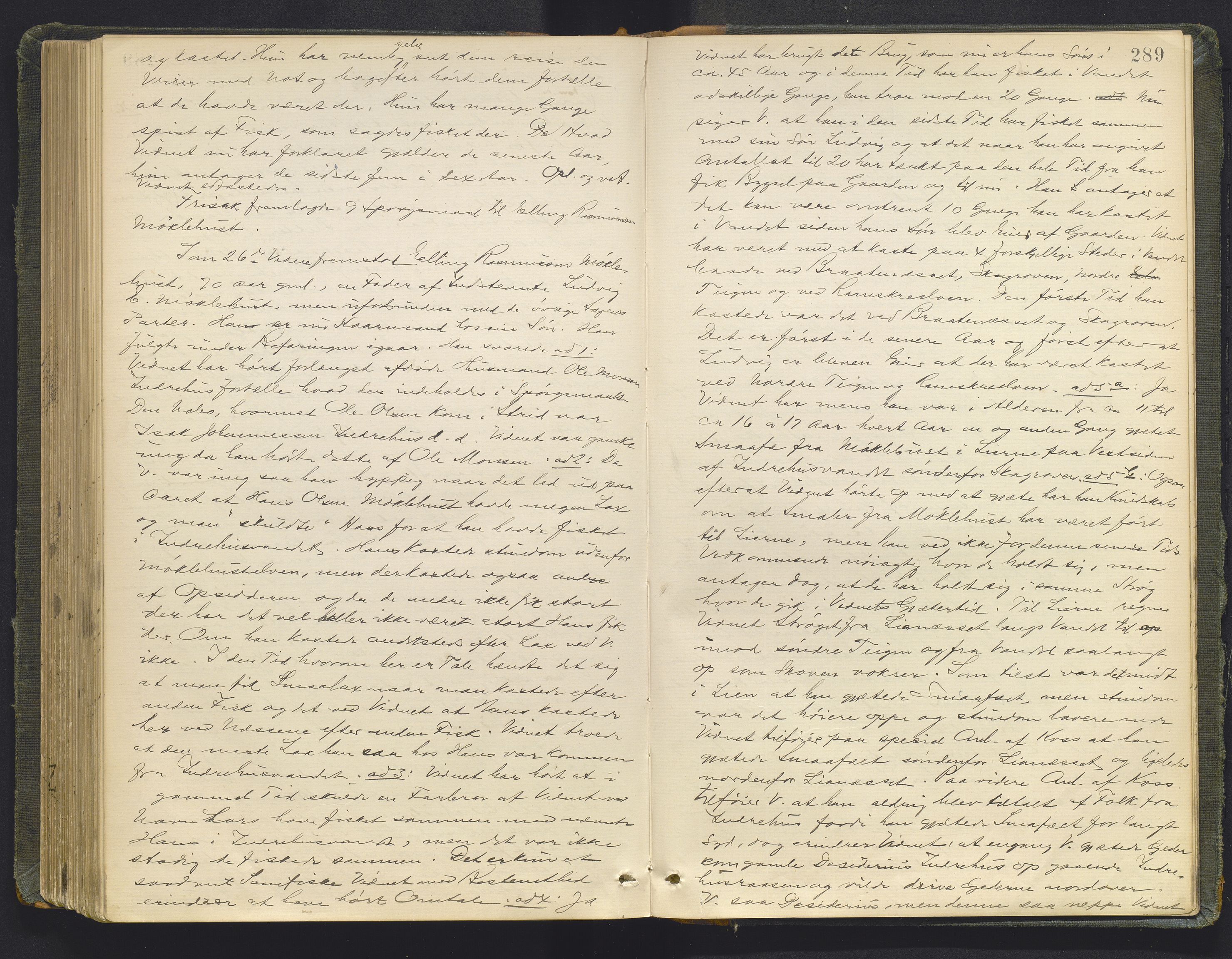 Sunnfjord tingrett, AV/SAB-A-3201/1/F/Fb/Fba/L0053: Ekstrarettsprotokoll, 1888-1897, s. 288b-289a