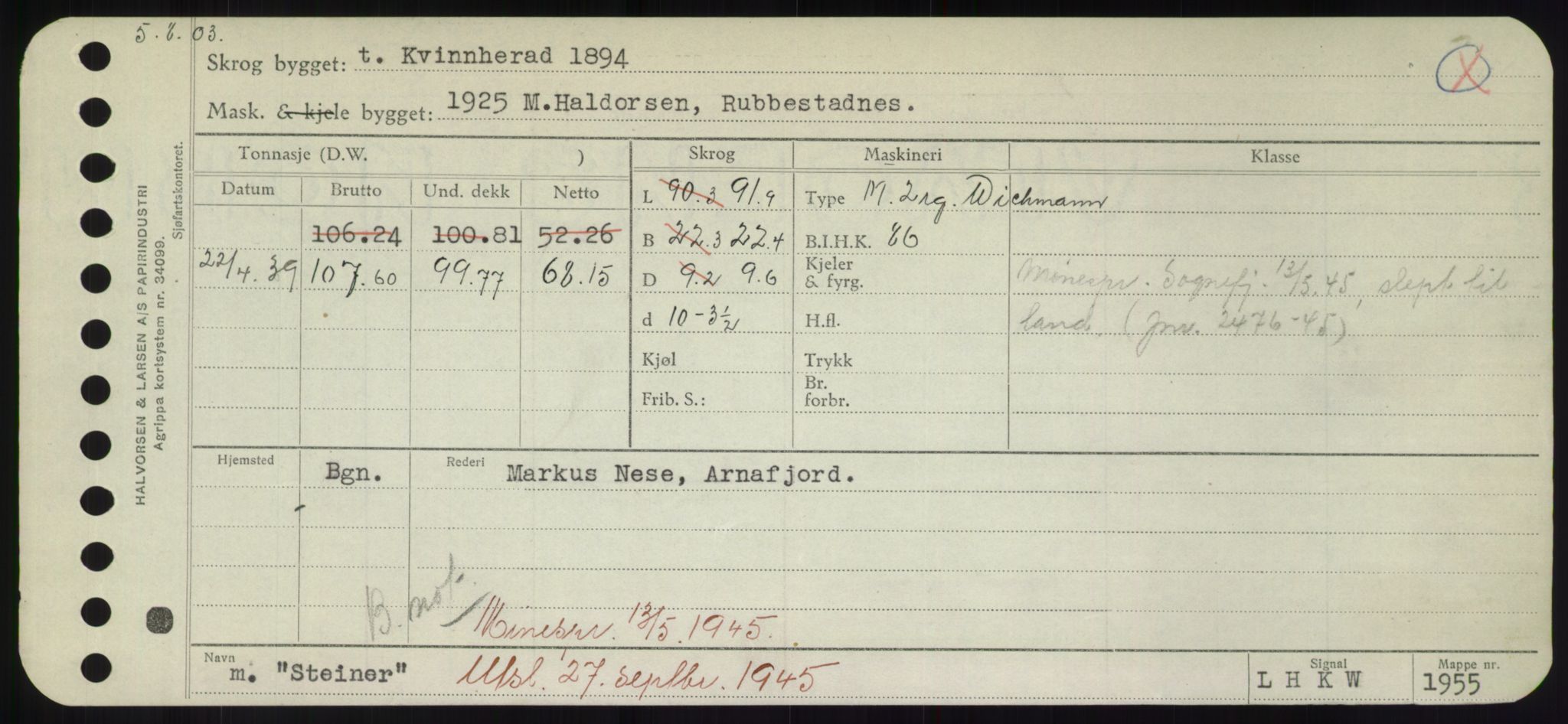 Sjøfartsdirektoratet med forløpere, Skipsmålingen, RA/S-1627/H/Hd/L0036: Fartøy, St, s. 263