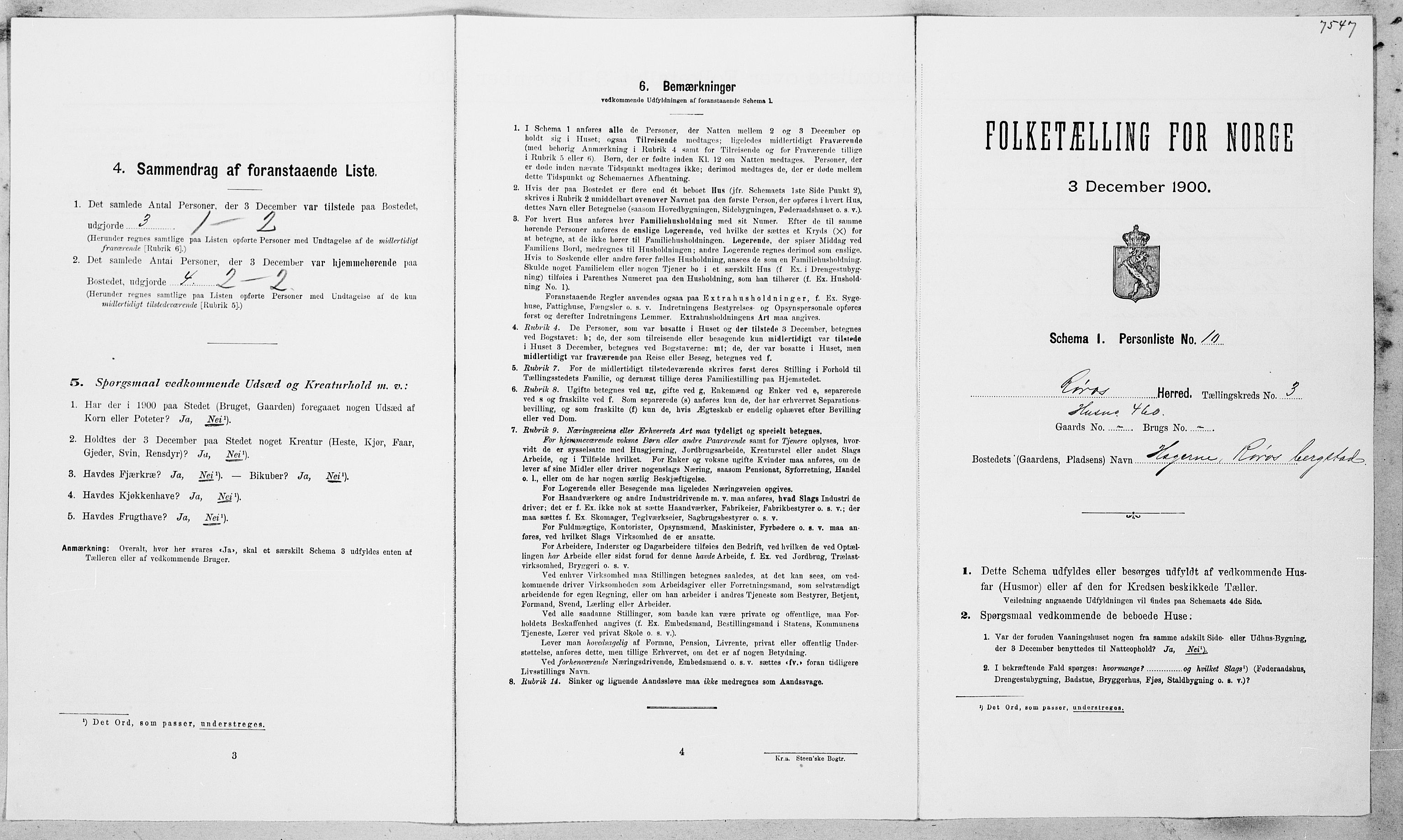 SAT, Folketelling 1900 for 1640 Røros herred, 1900, s. 286