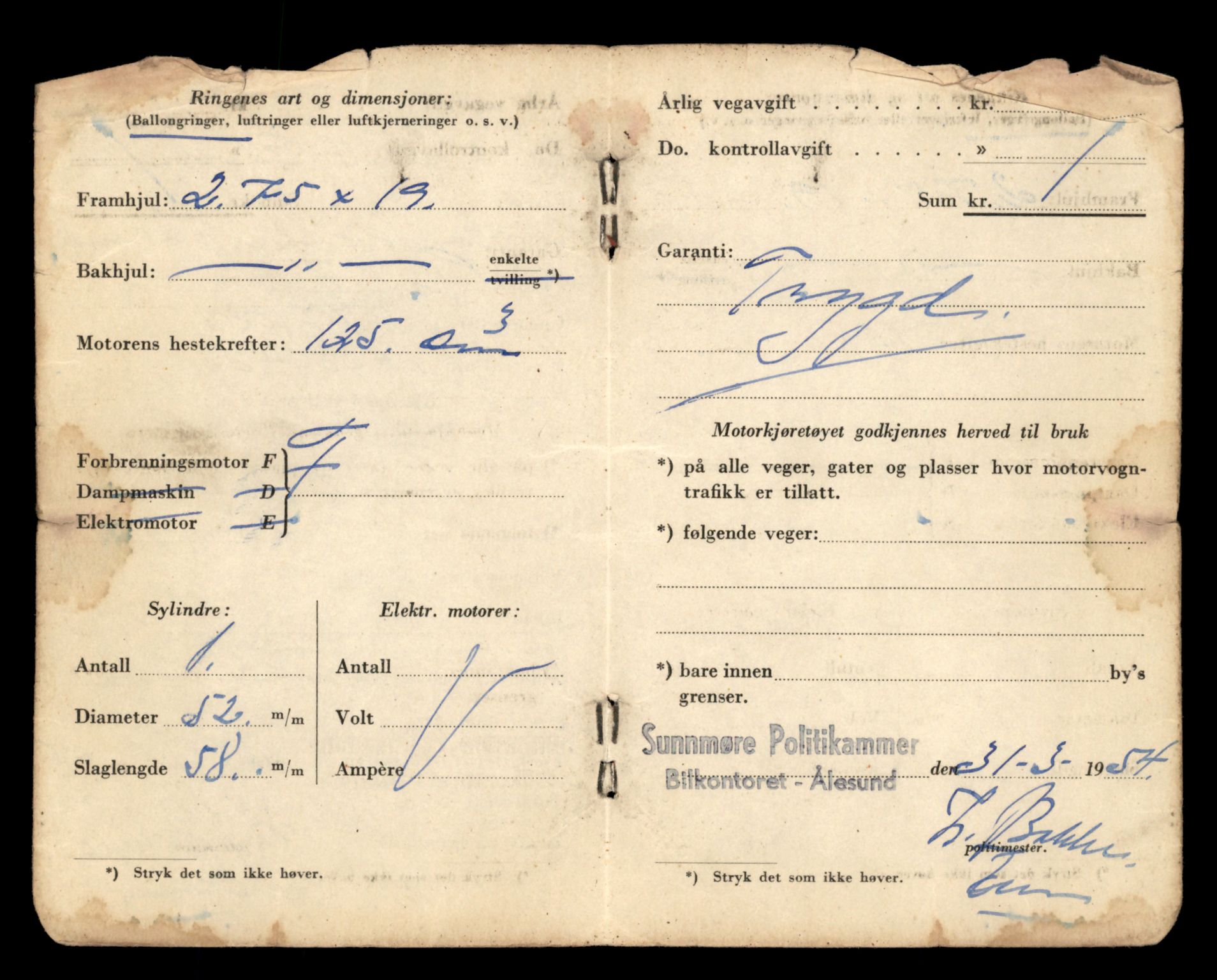 Møre og Romsdal vegkontor - Ålesund trafikkstasjon, AV/SAT-A-4099/F/Fe/L0037: Registreringskort for kjøretøy T 13031 - T 13179, 1927-1998, s. 1387