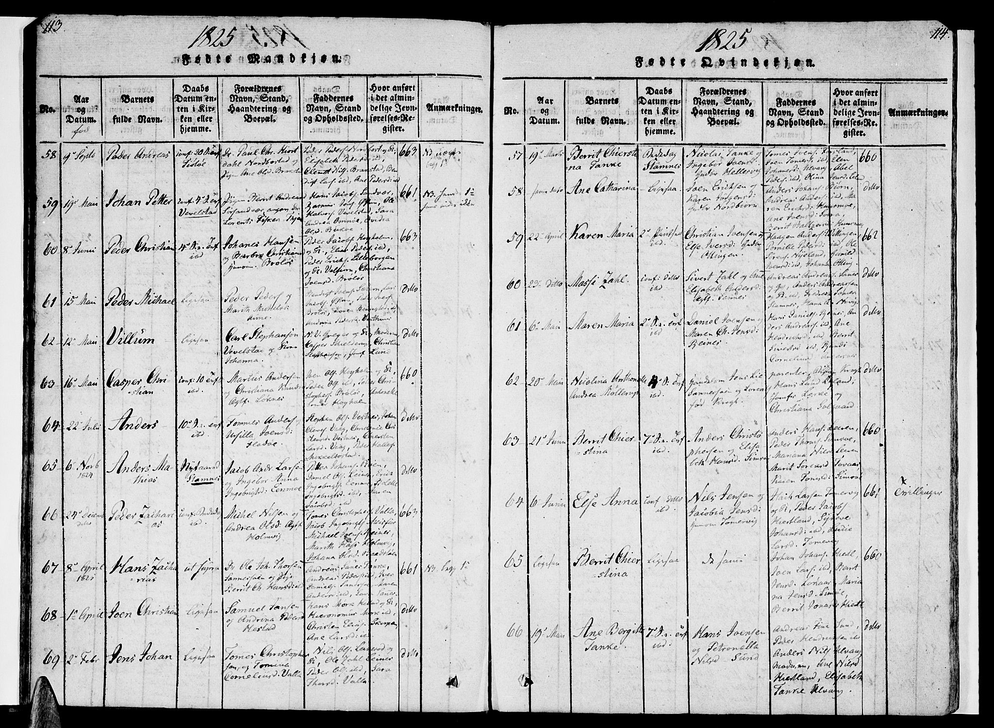 Ministerialprotokoller, klokkerbøker og fødselsregistre - Nordland, AV/SAT-A-1459/830/L0445: Ministerialbok nr. 830A09, 1820-1830, s. 113-114