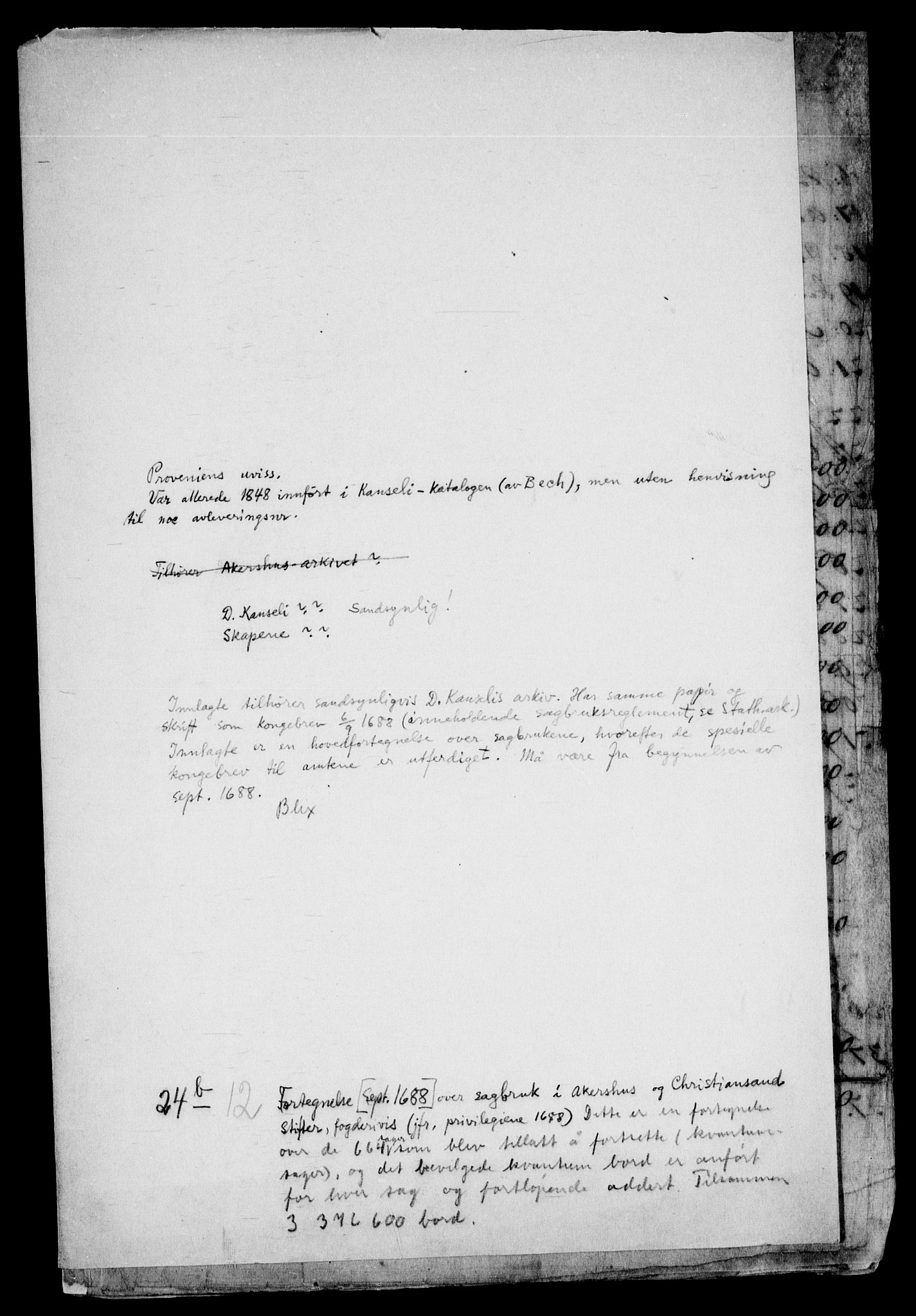 Danske Kanselli, Skapsaker, RA/EA-4061/G/L0013: Tillegg til skapsakene, 1689-1702, s. 204