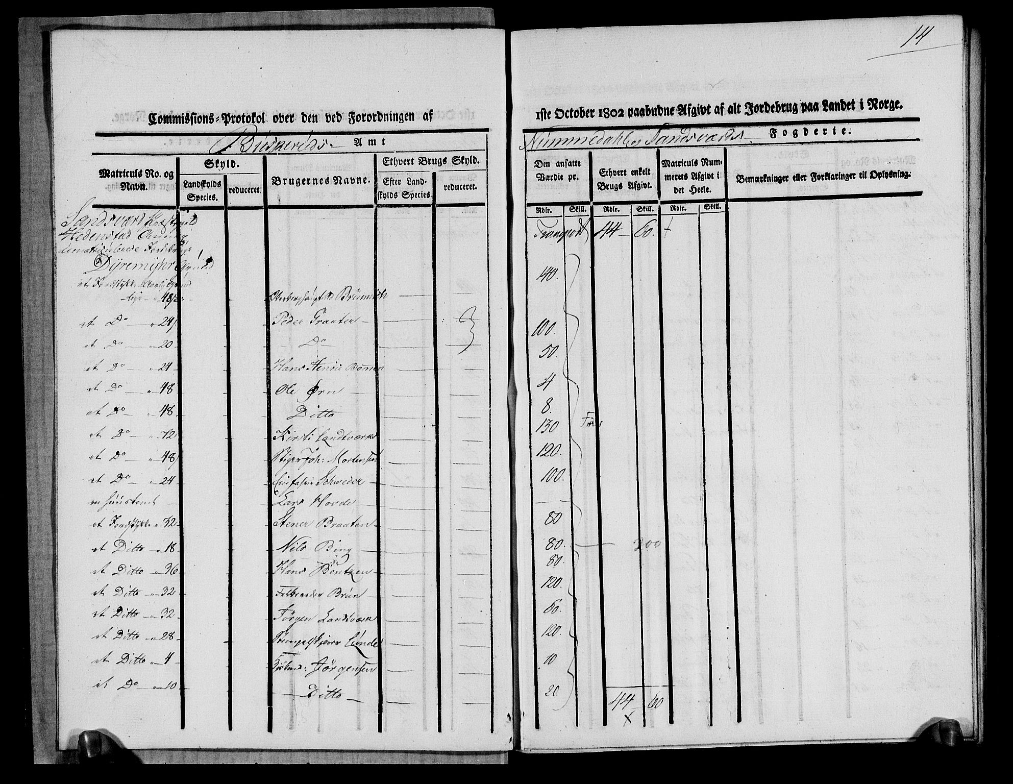 Rentekammeret inntil 1814, Realistisk ordnet avdeling, AV/RA-EA-4070/N/Ne/Nea/L0052: Numedal og Sandsvær fogderi. Kommisjonsprotokoll over umatrikulerte jordbruk i Hedenstad anneks, 1803, s. 16