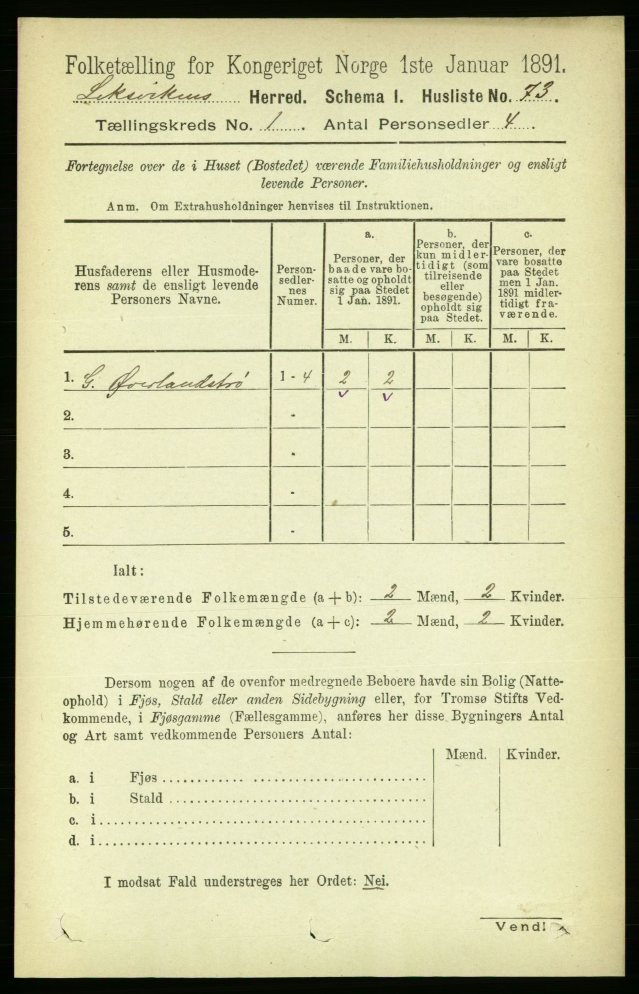 RA, Folketelling 1891 for 1718 Leksvik herred, 1891, s. 95