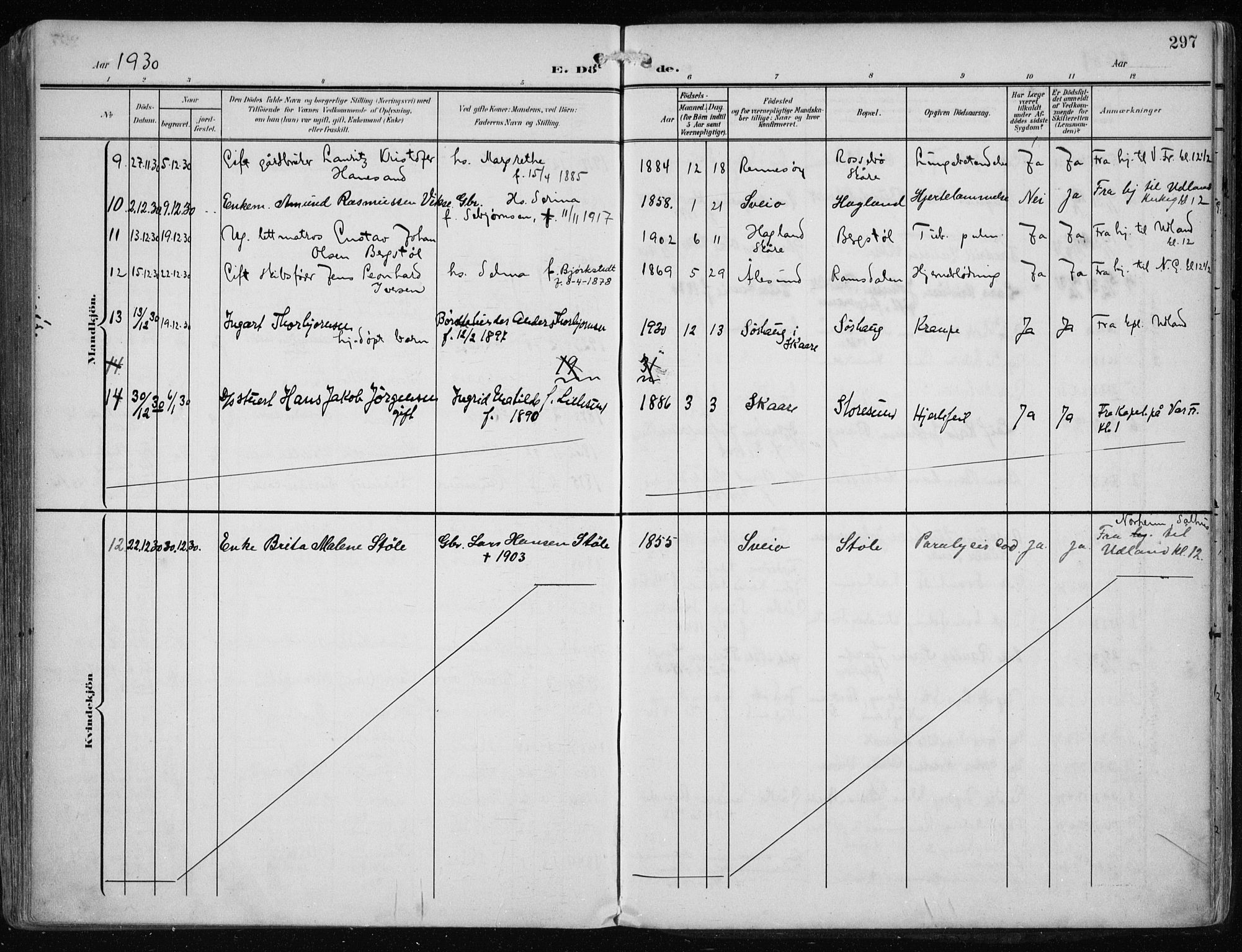 Haugesund sokneprestkontor, AV/SAST-A -101863/H/Ha/Haa/L0010: Ministerialbok nr. A 10, 1909-1935, s. 297