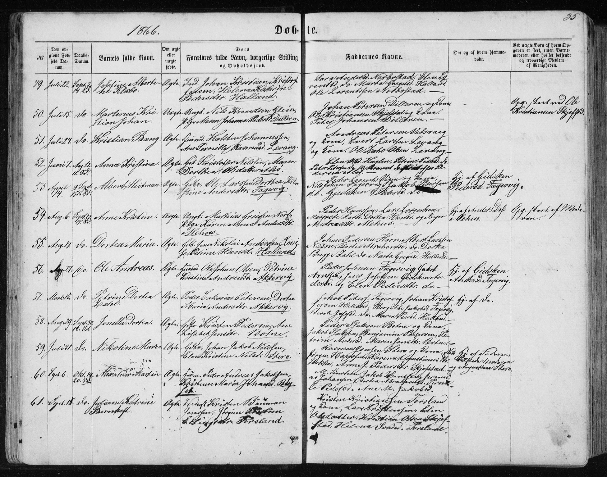 Ministerialprotokoller, klokkerbøker og fødselsregistre - Nordland, AV/SAT-A-1459/838/L0556: Klokkerbok nr. 838C03, 1861-1893, s. 35