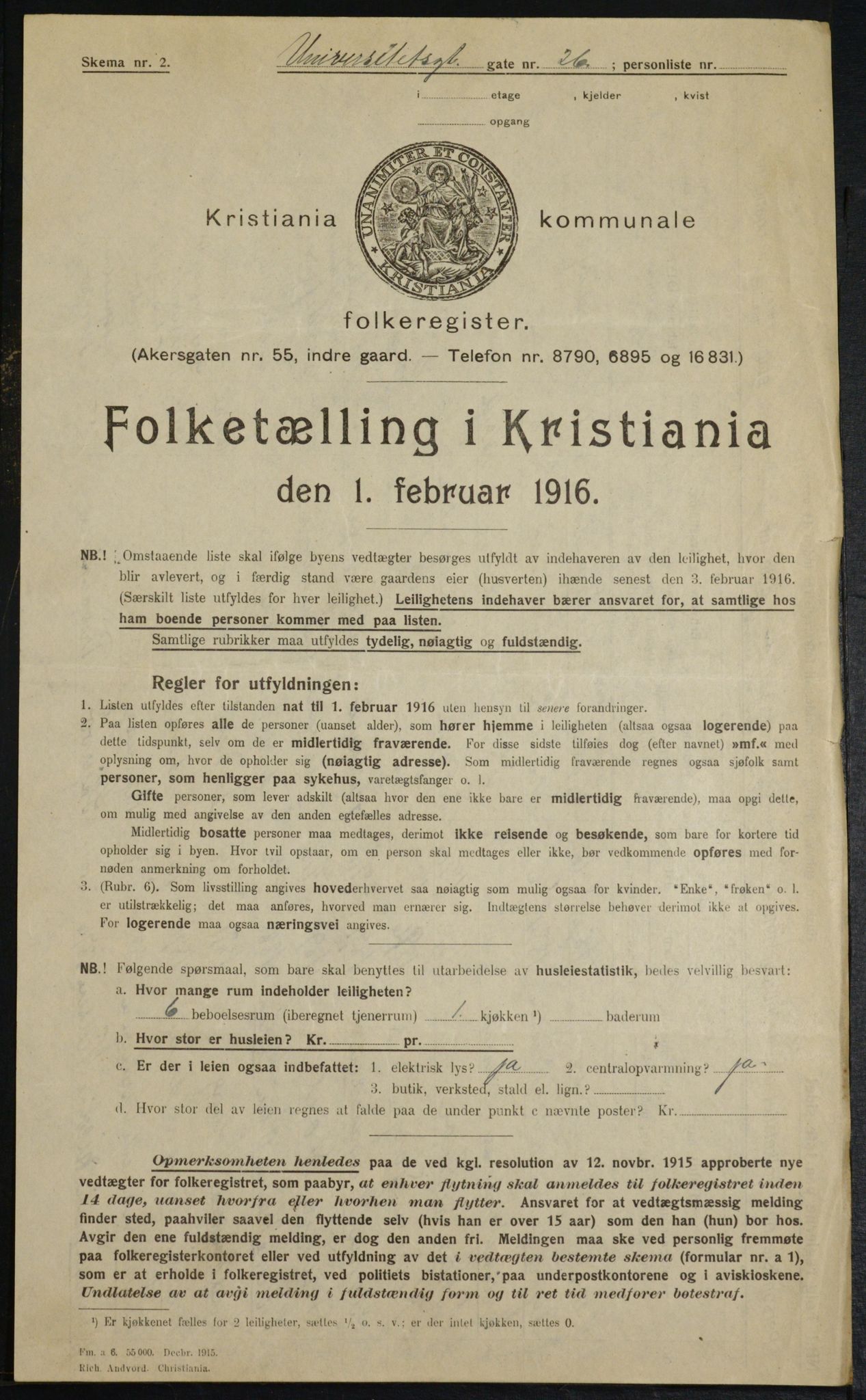 OBA, Kommunal folketelling 1.2.1916 for Kristiania, 1916, s. 123923