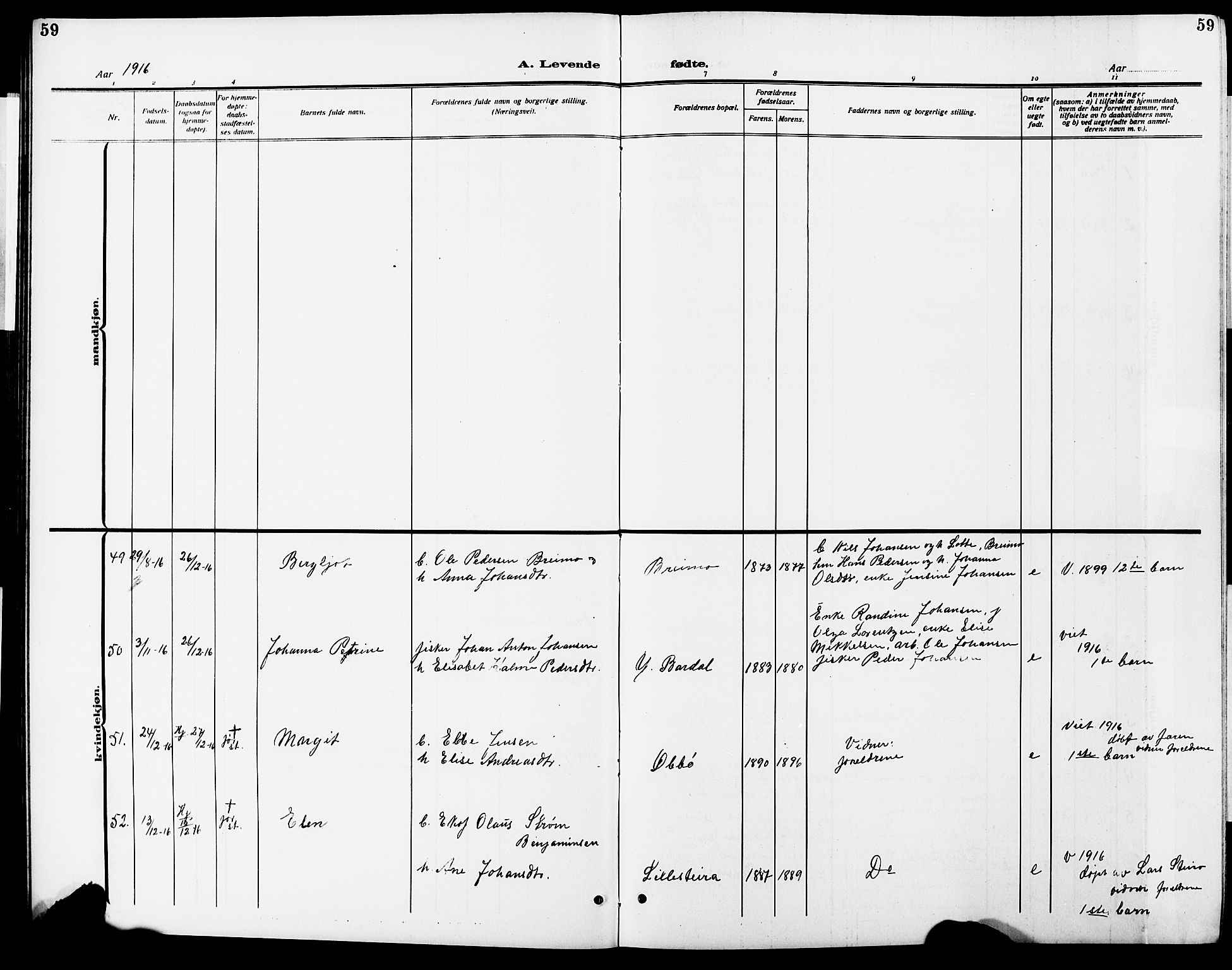 Ministerialprotokoller, klokkerbøker og fødselsregistre - Nordland, SAT/A-1459/838/L0560: Klokkerbok nr. 838C07, 1910-1928, s. 59