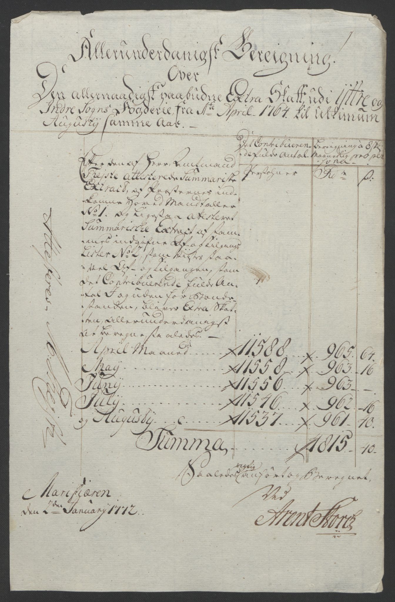 Rentekammeret inntil 1814, Realistisk ordnet avdeling, AV/RA-EA-4070/Ol/L0018: [Gg 10]: Ekstraskatten, 23.09.1762. Sogn, 1762-1772, s. 102