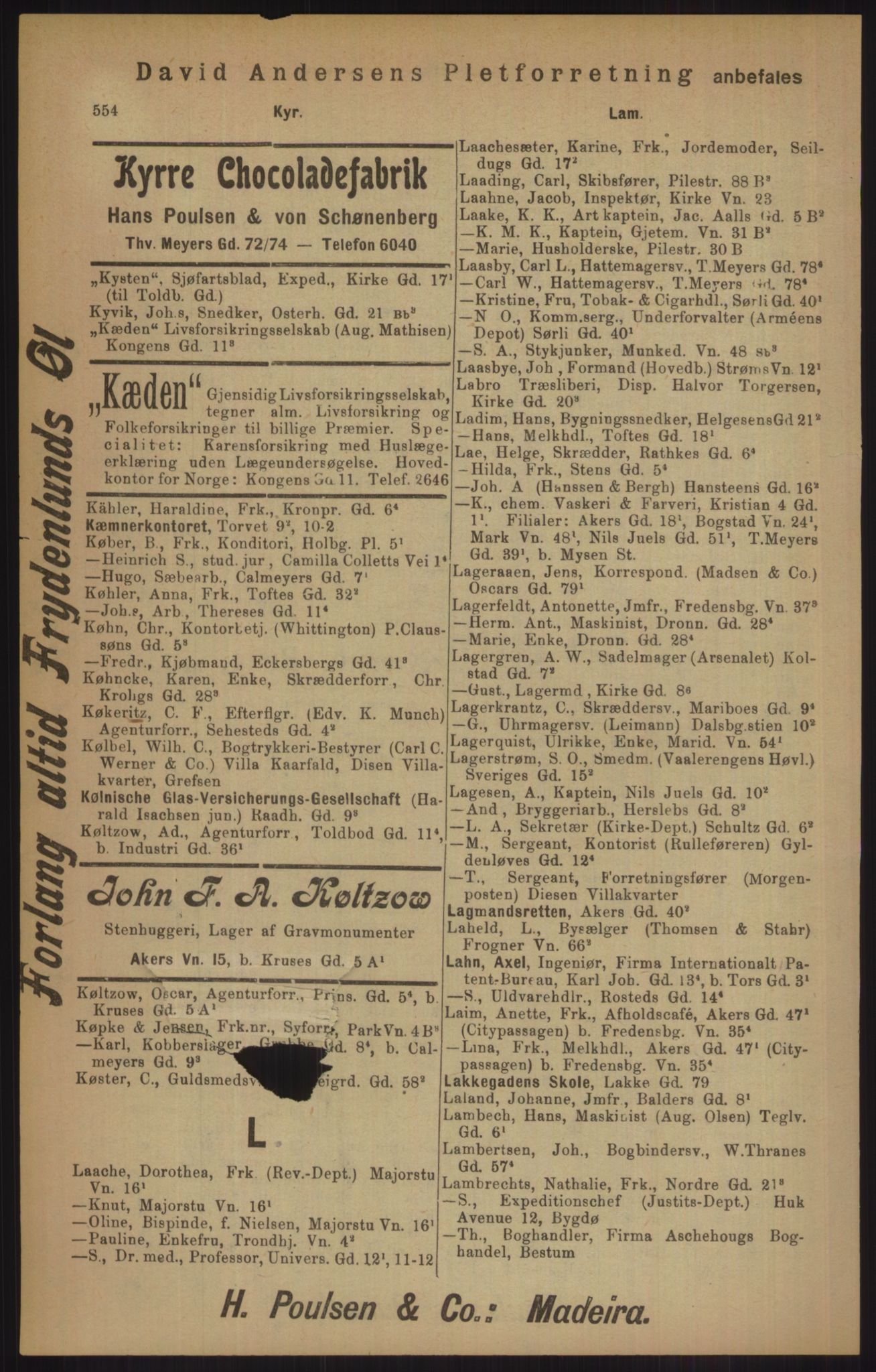 Kristiania/Oslo adressebok, PUBL/-, 1905, s. 554