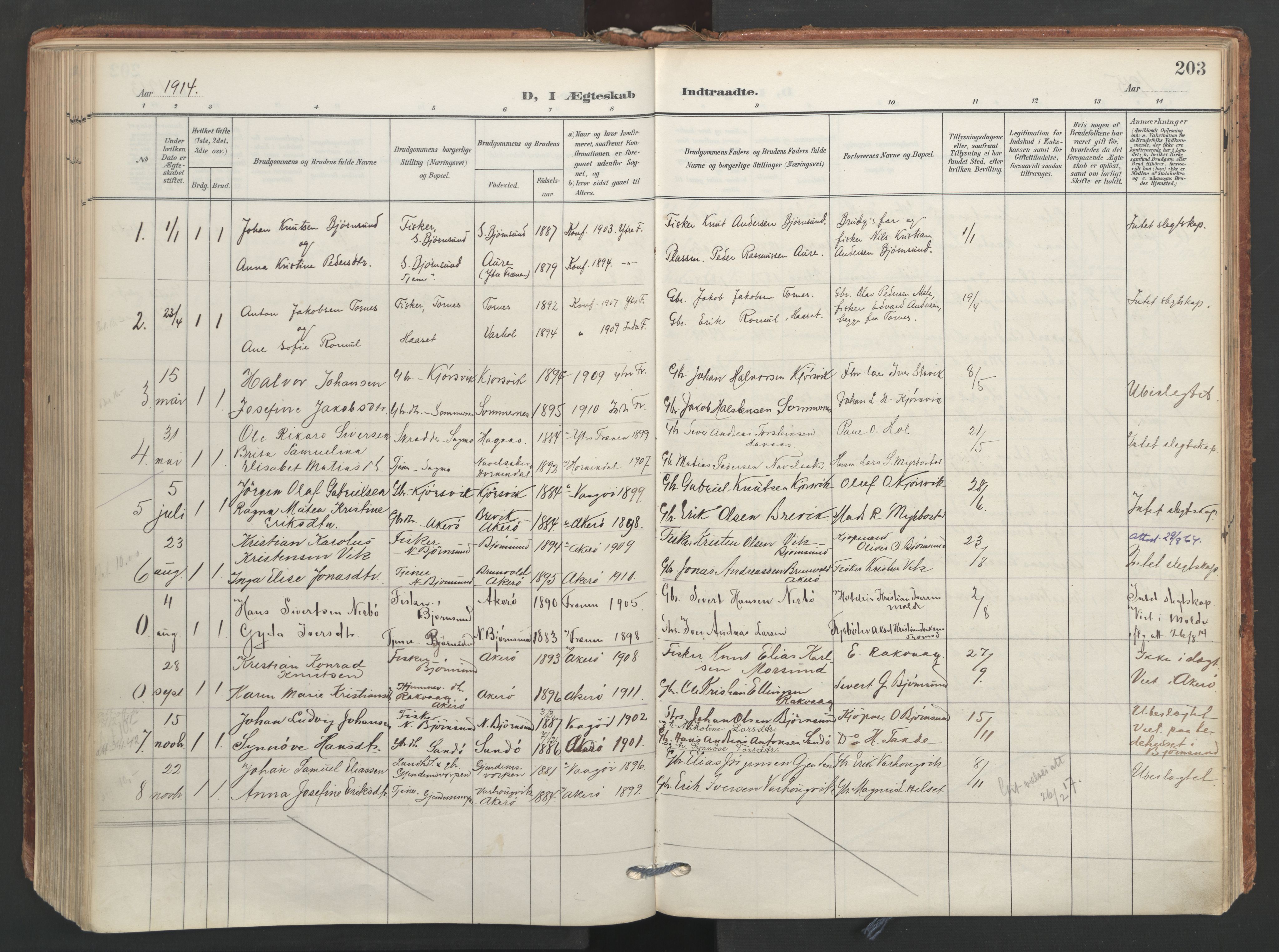 Ministerialprotokoller, klokkerbøker og fødselsregistre - Møre og Romsdal, SAT/A-1454/565/L0751: Ministerialbok nr. 565A05, 1905-1979, s. 203