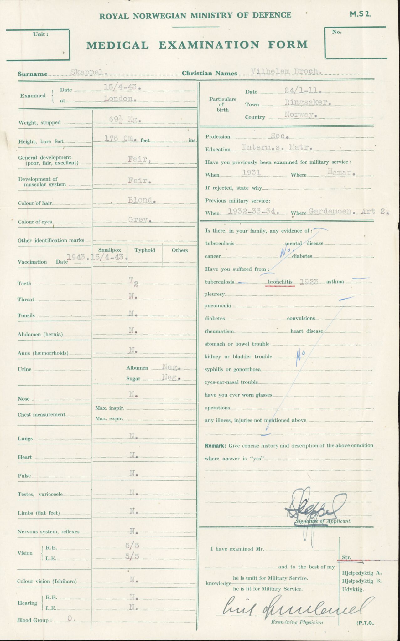 Forsvaret, Forsvarets overkommando/Luftforsvarsstaben, AV/RA-RAFA-4079/P/Pa/L0028: Personellpapirer, 1911, s. 114