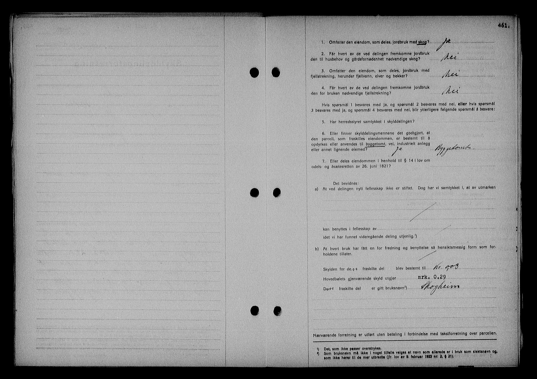 Nedenes sorenskriveri, SAK/1221-0006/G/Gb/Gba/L0043: Pantebok nr. 39, 1936-1937, Dagboknr: 462/1937