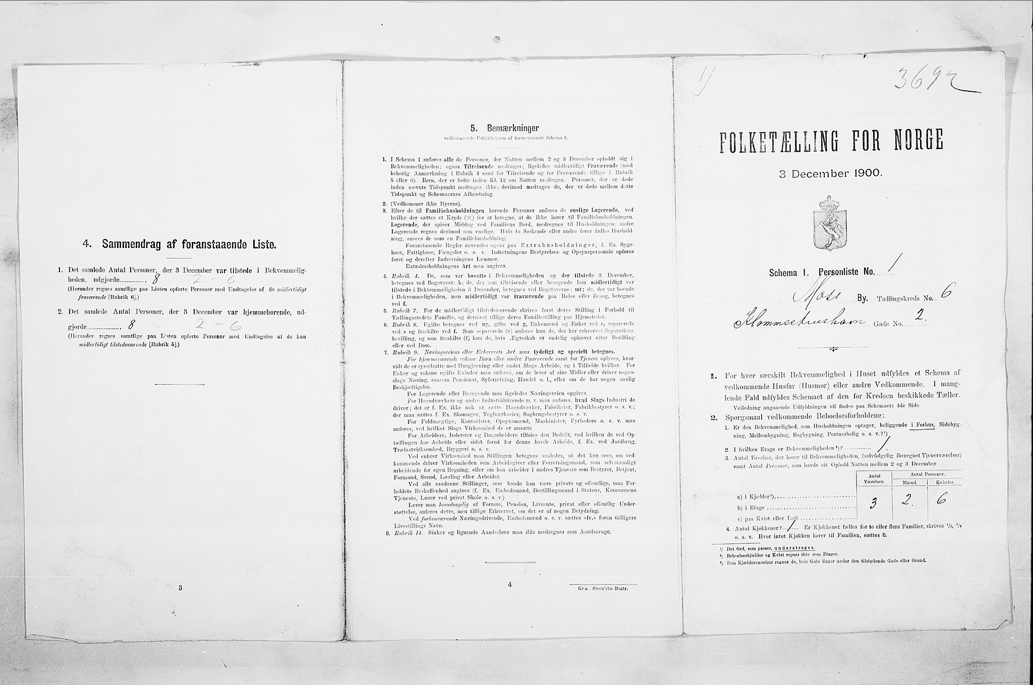 SAO, Folketelling 1900 for 0104 Moss kjøpstad, 1900