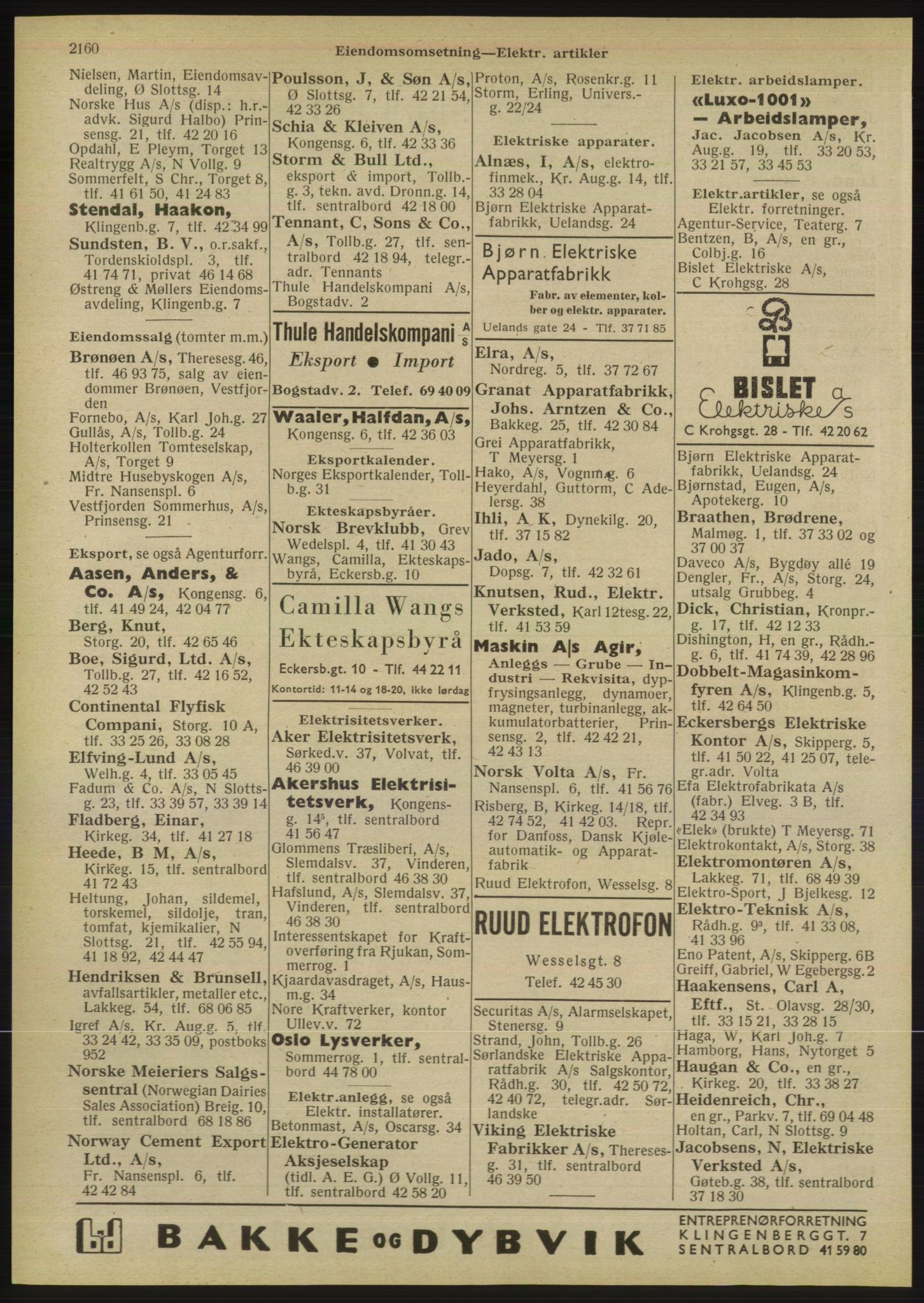 Kristiania/Oslo adressebok, PUBL/-, 1947, s. 2160