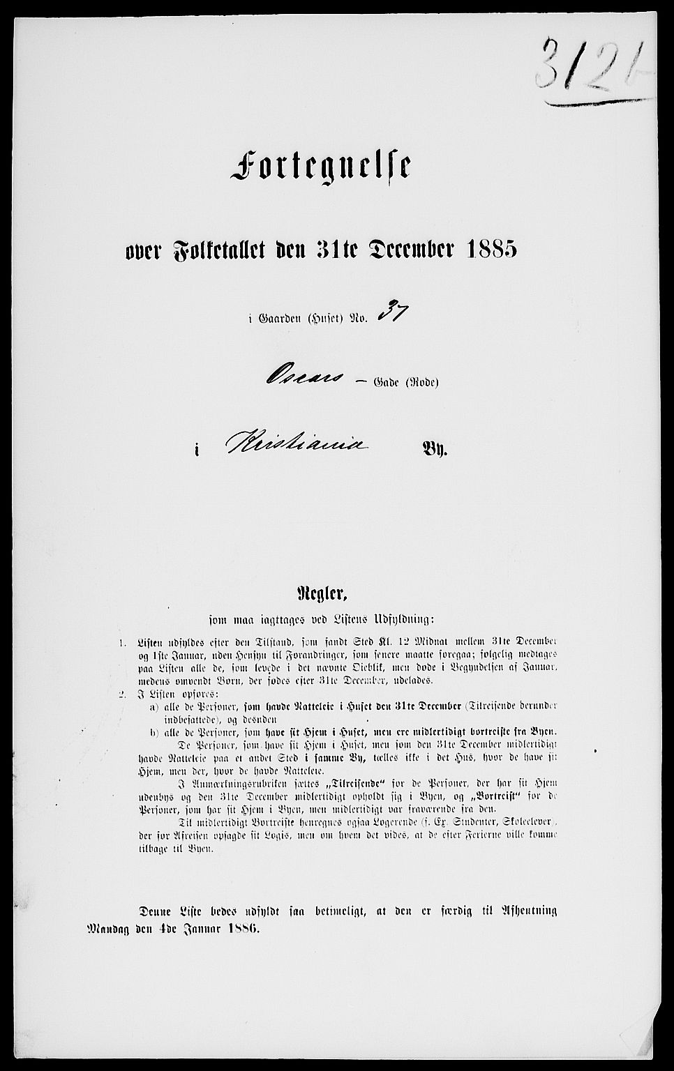 RA, Folketelling 1885 for 0301 Kristiania kjøpstad, 1885, s. 3126