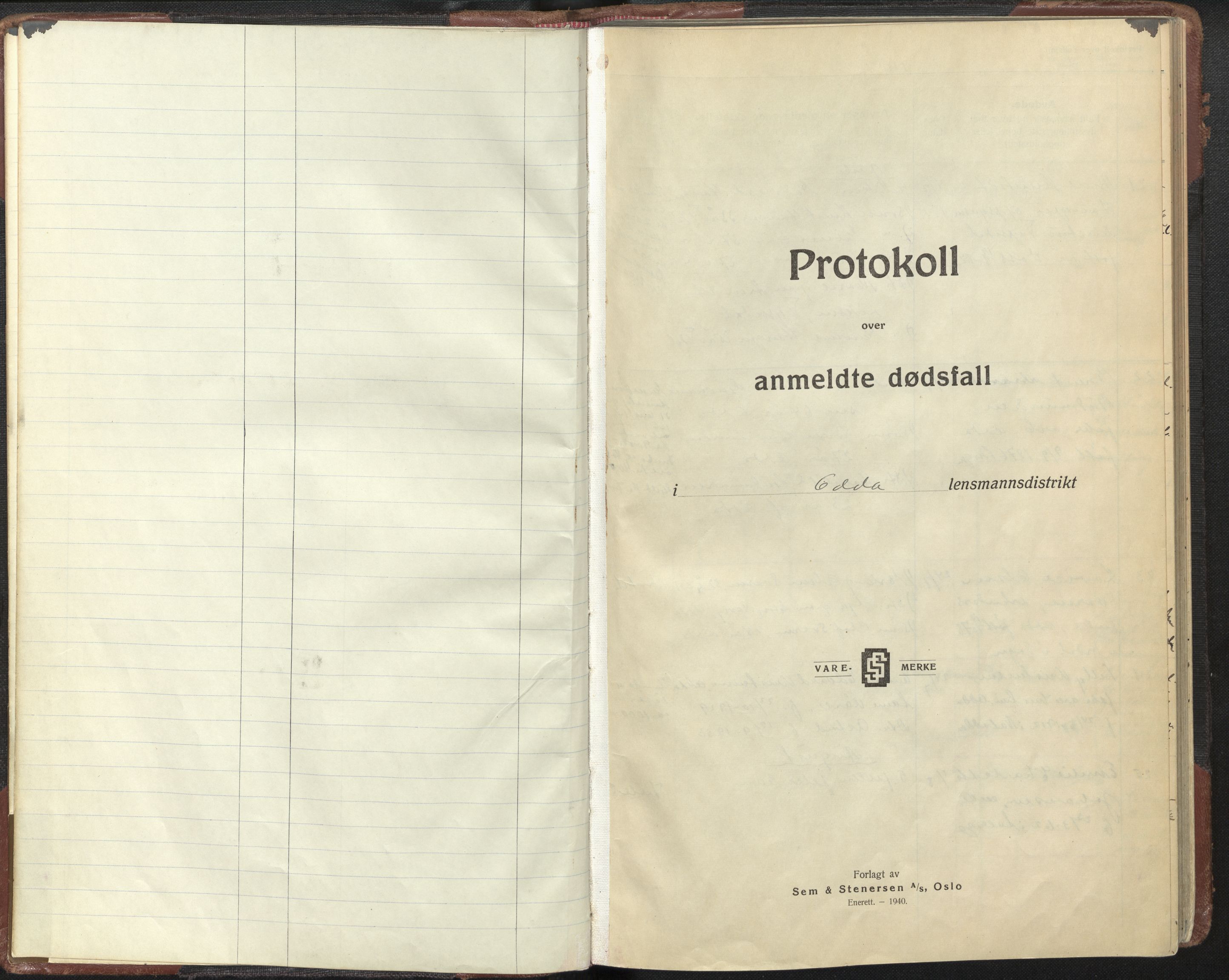 Lensmannen i Odda, AV/SAB-A-34001/0006/L0009: Dødsfallprotokoll, 1941-1952