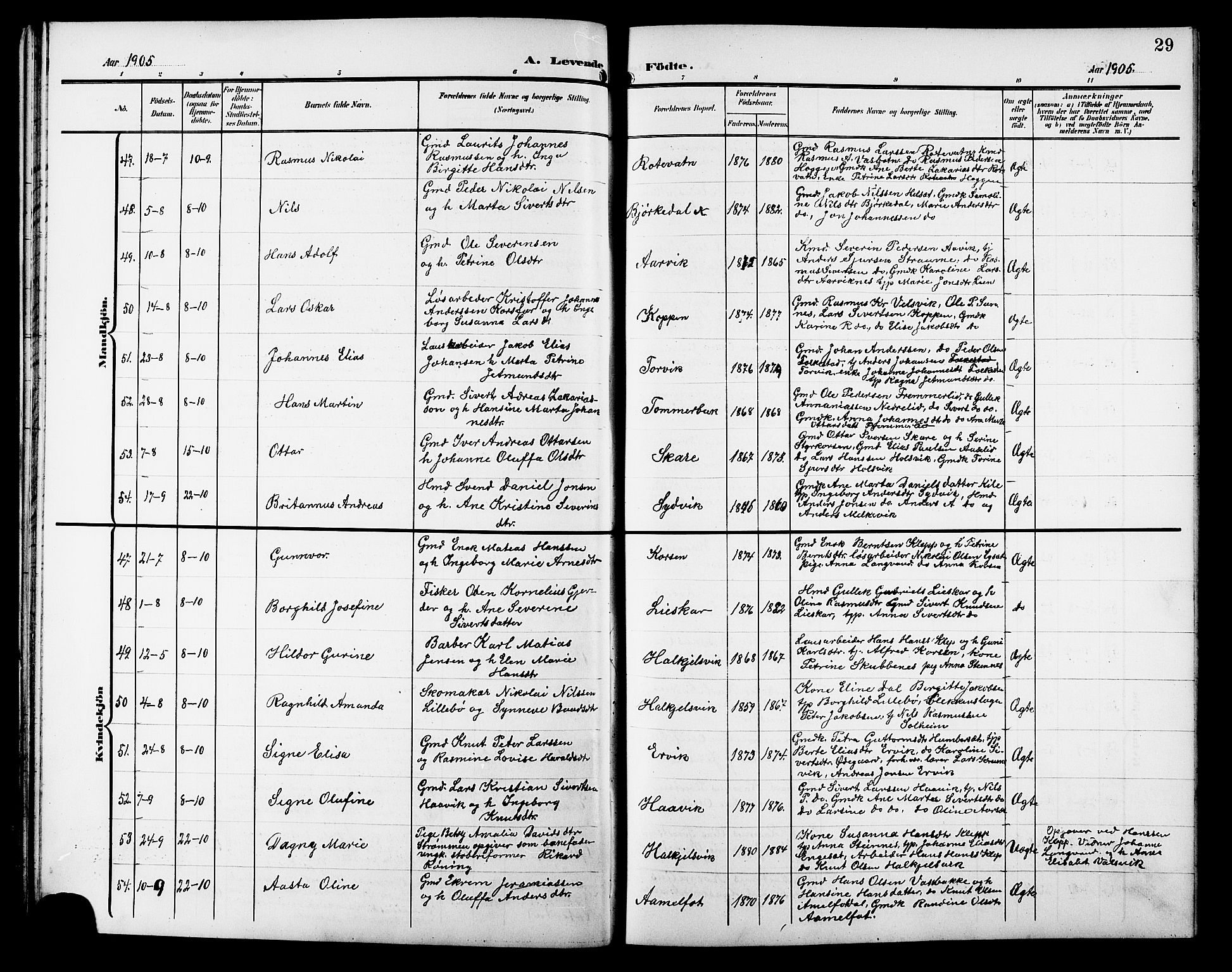 Ministerialprotokoller, klokkerbøker og fødselsregistre - Møre og Romsdal, AV/SAT-A-1454/511/L0159: Klokkerbok nr. 511C05, 1902-1920, s. 29